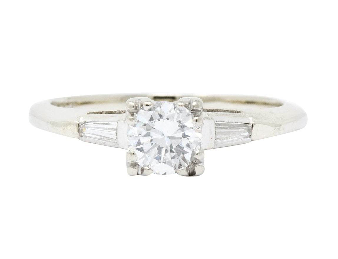 Retro 0.55 CTW Diamond 14 Karat White Gold Engagement Ring - Wilson's Estate Jewelry