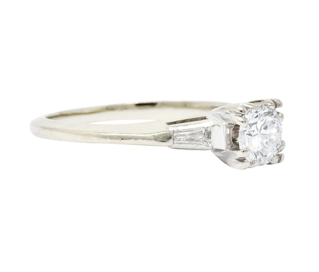 Retro 0.55 CTW Diamond 14 Karat White Gold Engagement Ring - Wilson's Estate Jewelry