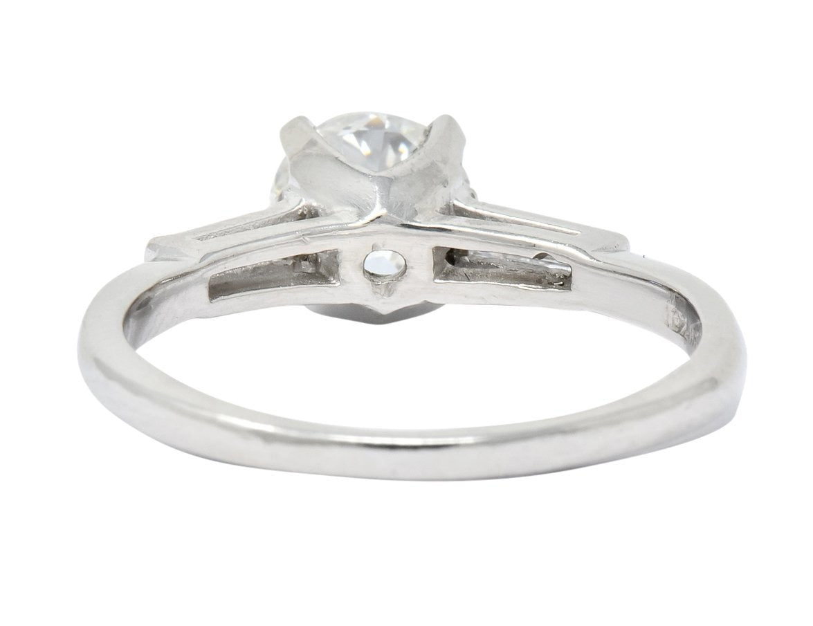 Retro 1.66 CTW Old European Diamond Platinum Engagement Ring GIA - Wilson's Estate Jewelry