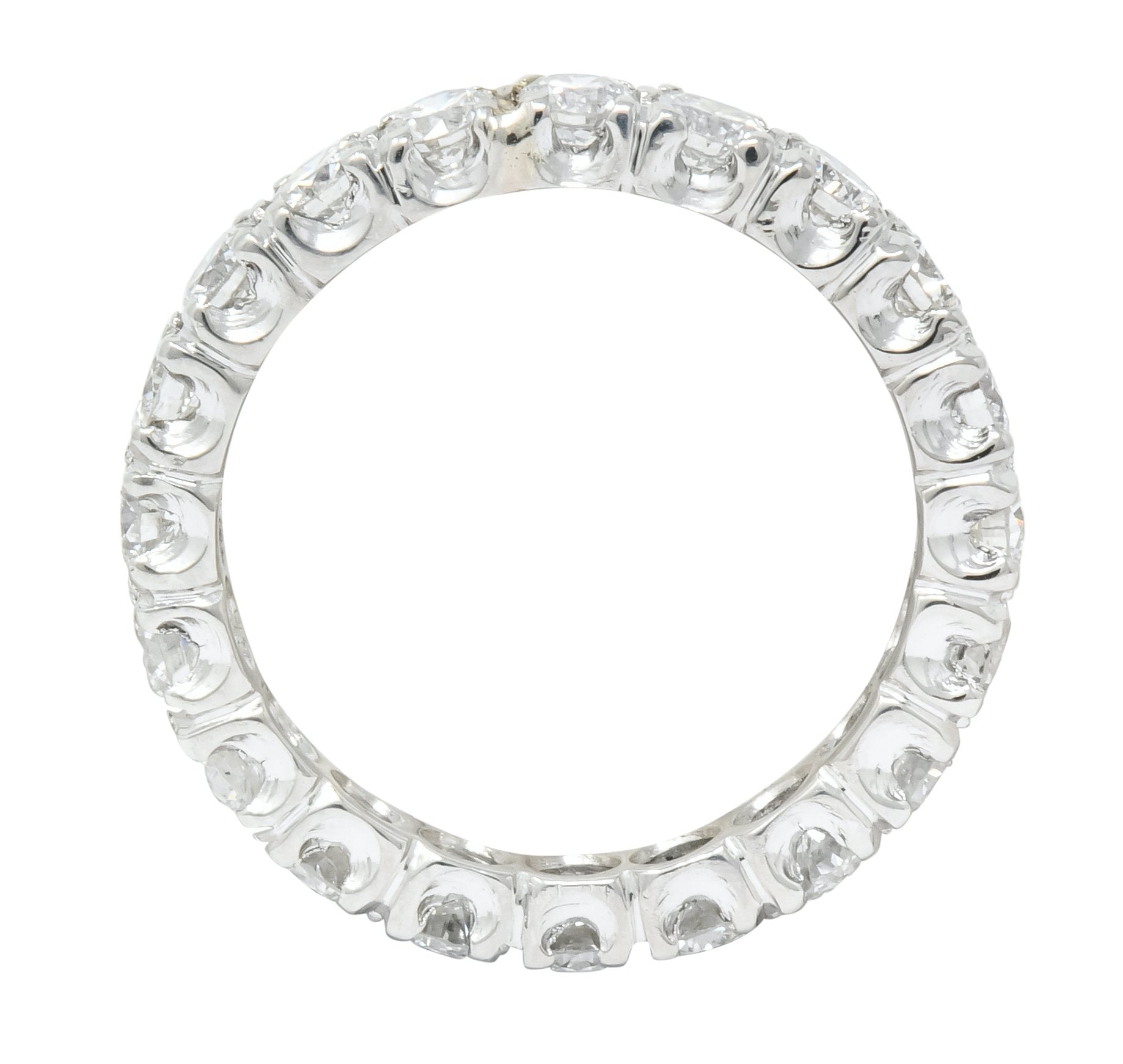 Retro 1.70 CTW Diamond Platinum Eternity Band Ring Circa 1950's - Wilson's Estate Jewelry