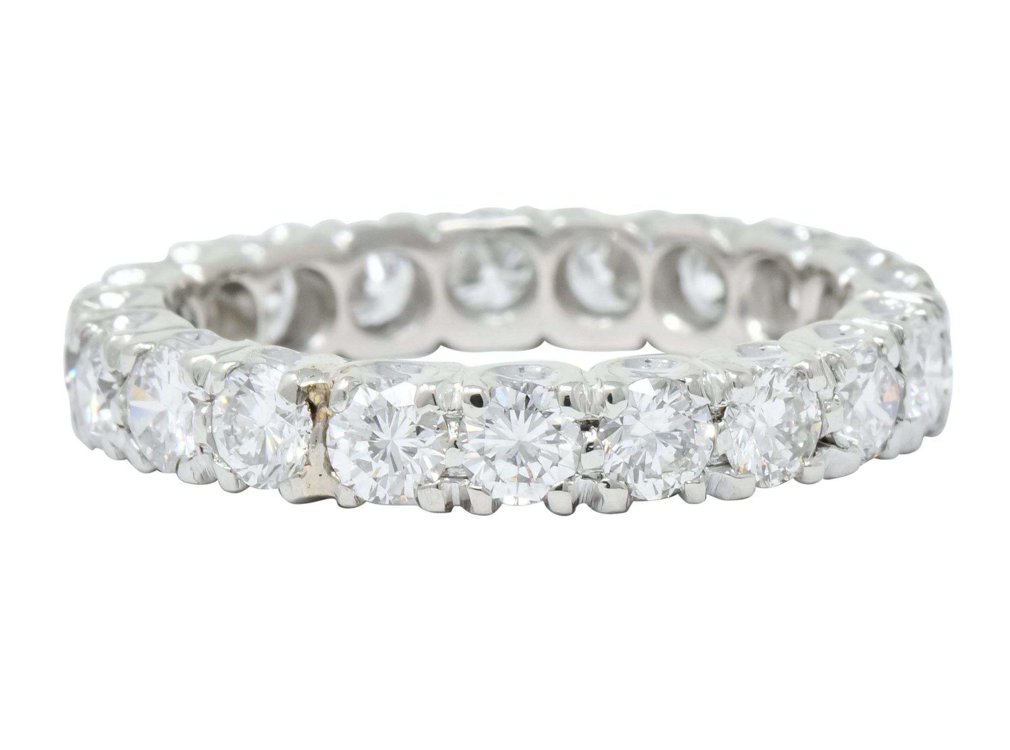 Retro 1.70 CTW Diamond Platinum Eternity Band Ring Circa 1950's - Wilson's Estate Jewelry