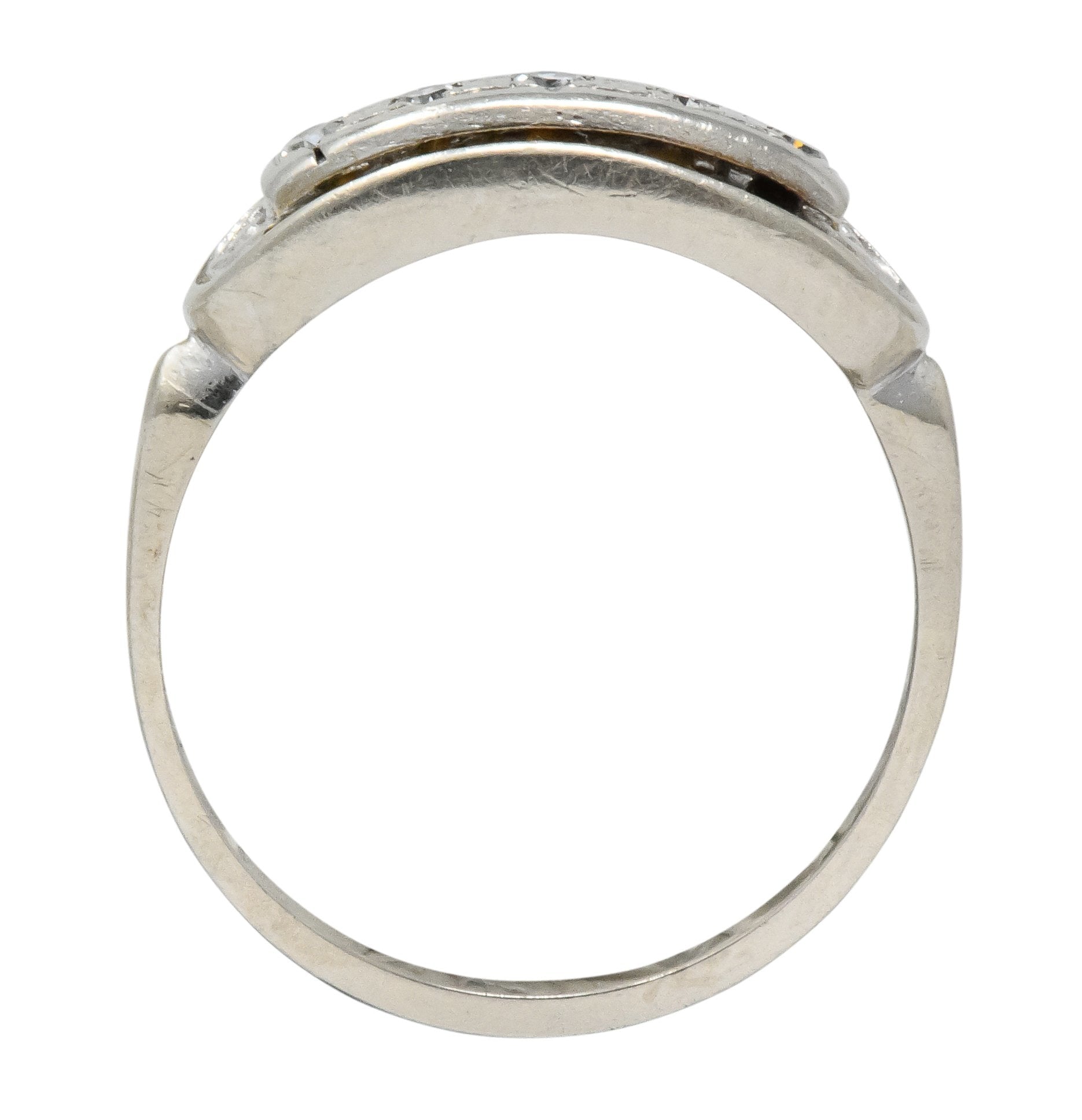 Retro 1950's Diamond White Gold Anniversary Band Stackable Ring - Wilson's Estate Jewelry