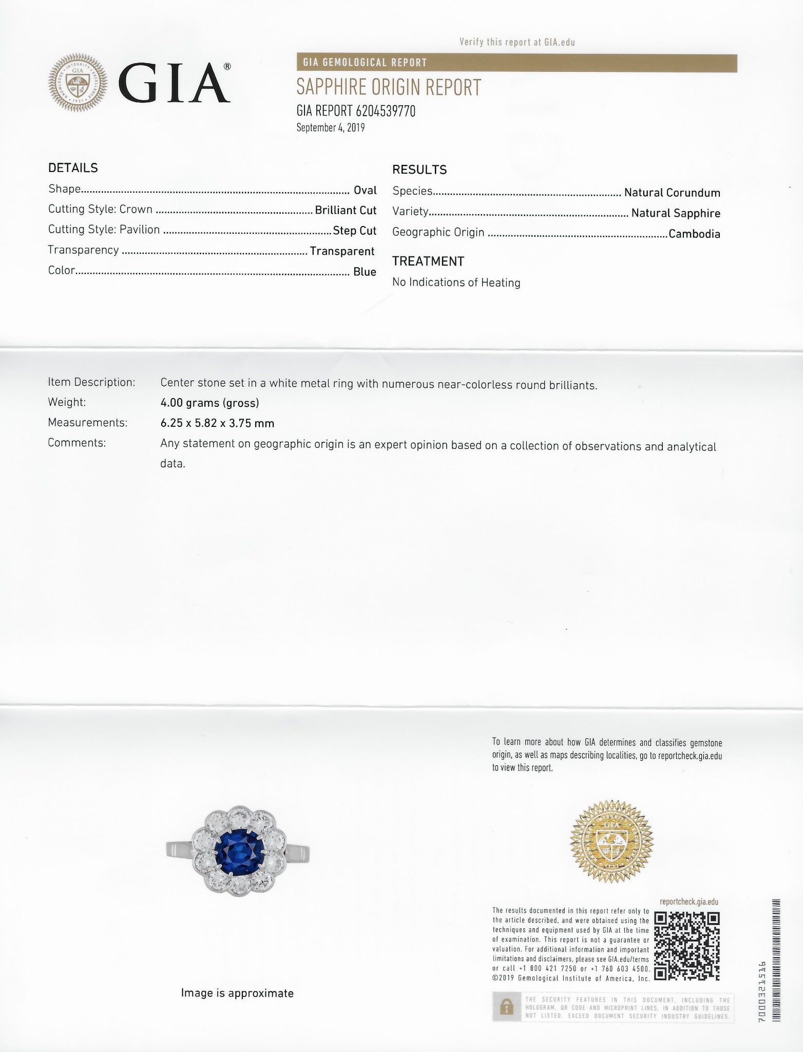 Retro 2.09 CTW No Heat Sapphire Diamond 14 Karat White Gold Cluster Ring GIA - Wilson's Estate Jewelry