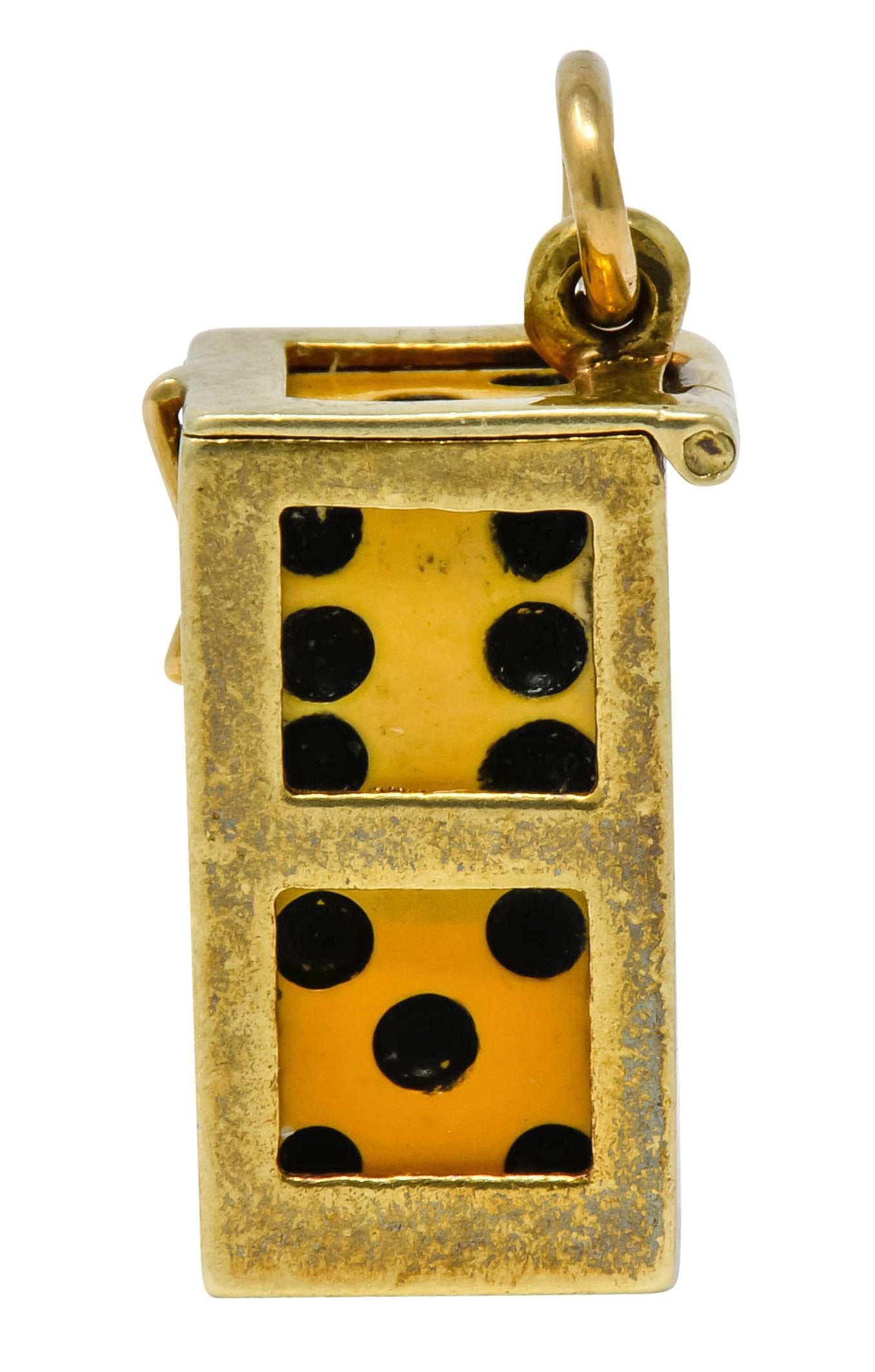 Retro Bakelite 14 Karat Gold Removable Lucky Dice Charm - Wilson's Estate Jewelry