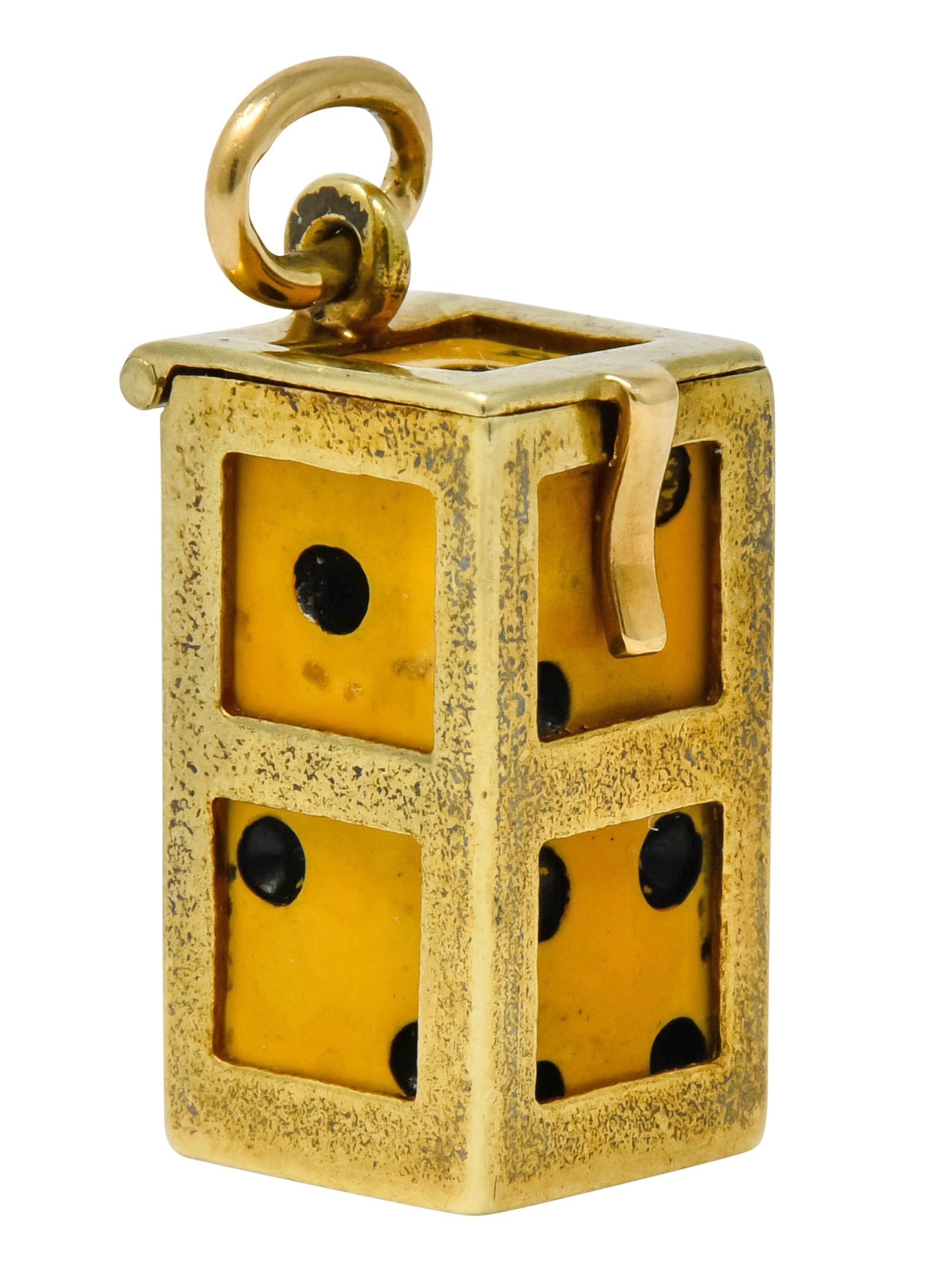 Retro Bakelite 14 Karat Gold Removable Lucky Dice Charm - Wilson's Estate Jewelry