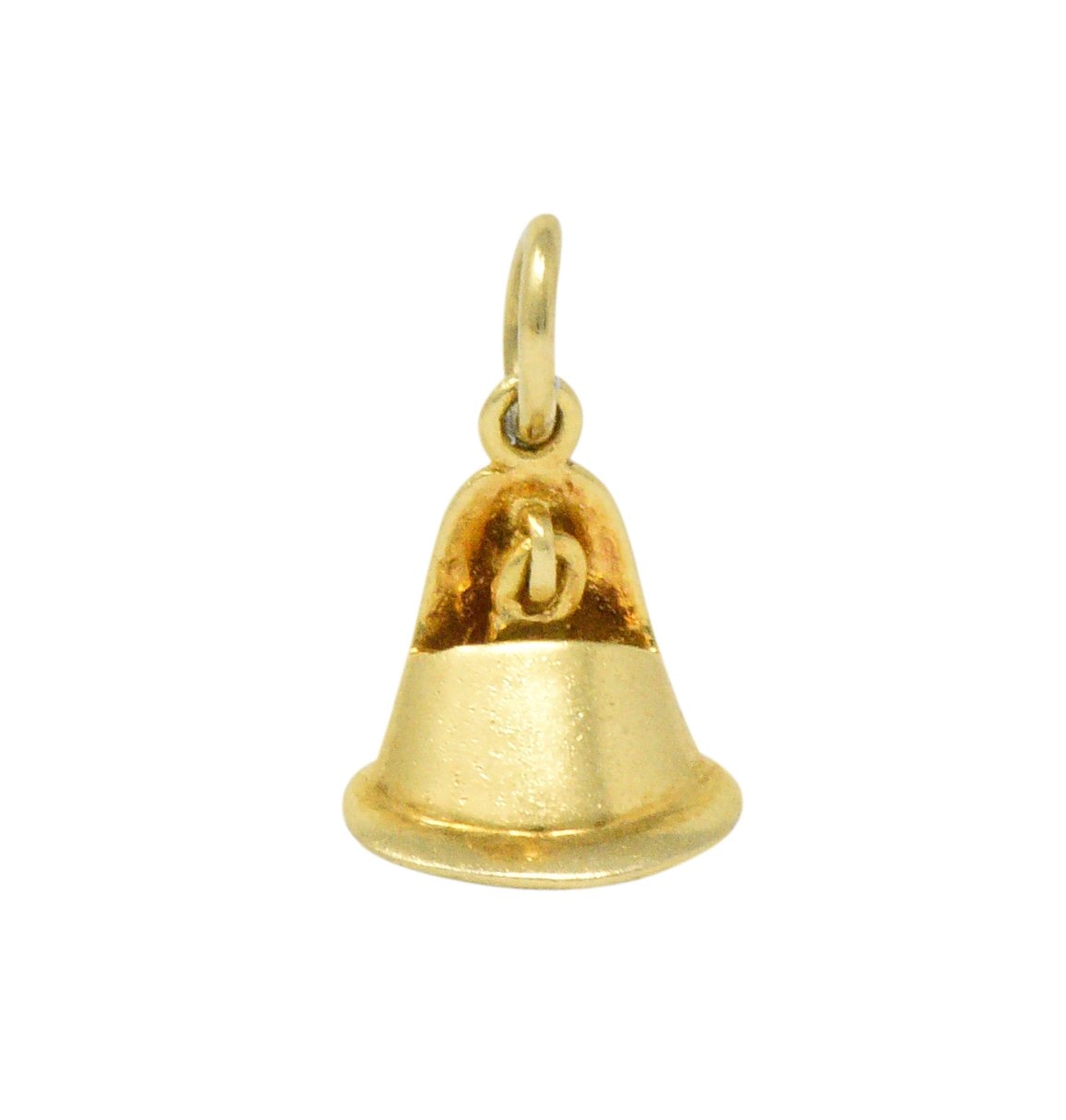 Retro Diamond 14 Karat Gold Articulated Bell Charm Wilson's Estate Jewelry