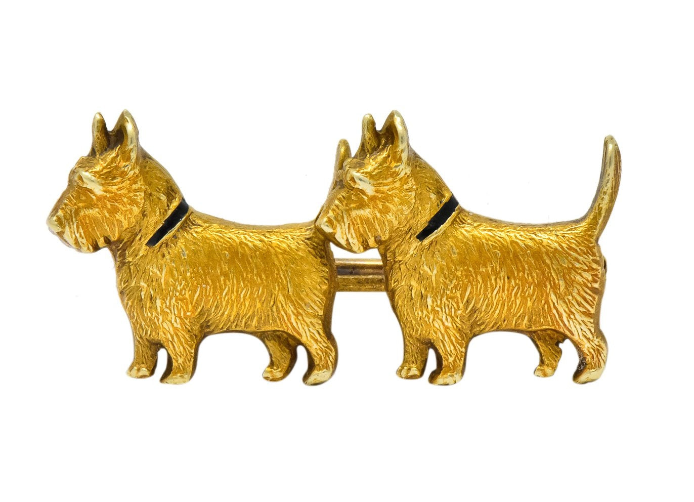 Retro Enamel Scottish Terrier 14 Karat Gold Brooch - Wilson's Estate Jewelry