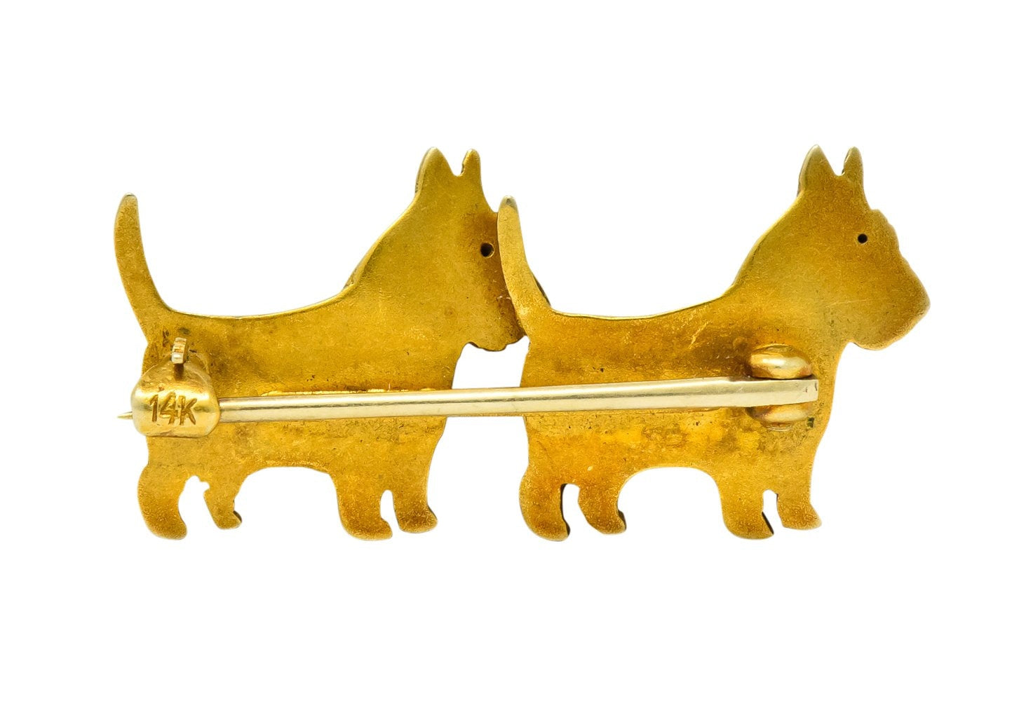 Retro Enamel Scottish Terrier 14 Karat Gold Brooch - Wilson's Estate Jewelry