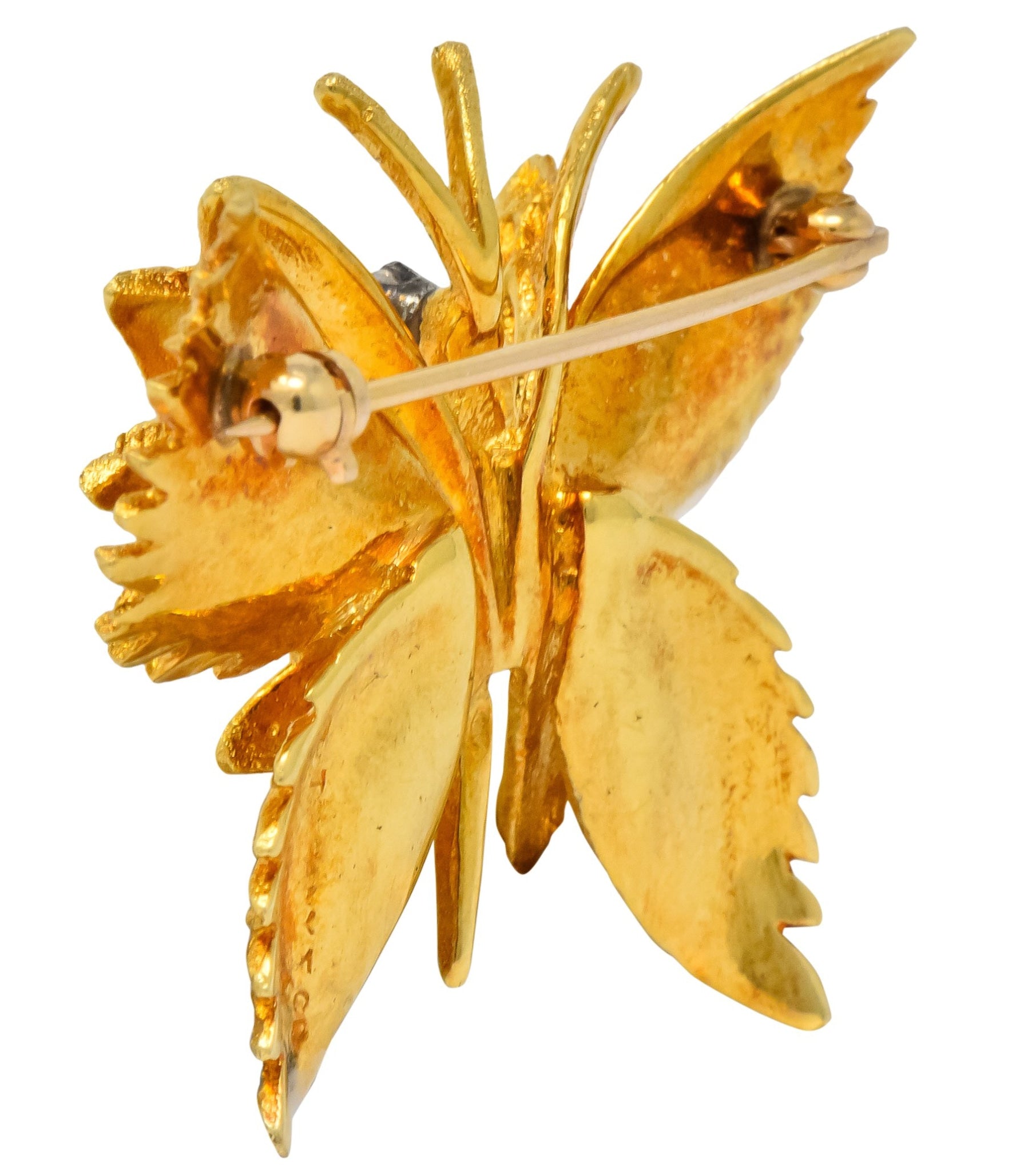 Retro Tiffany & Co. Diamond 18 Karat Gold Butterfly Brooch - Wilson's Estate Jewelry