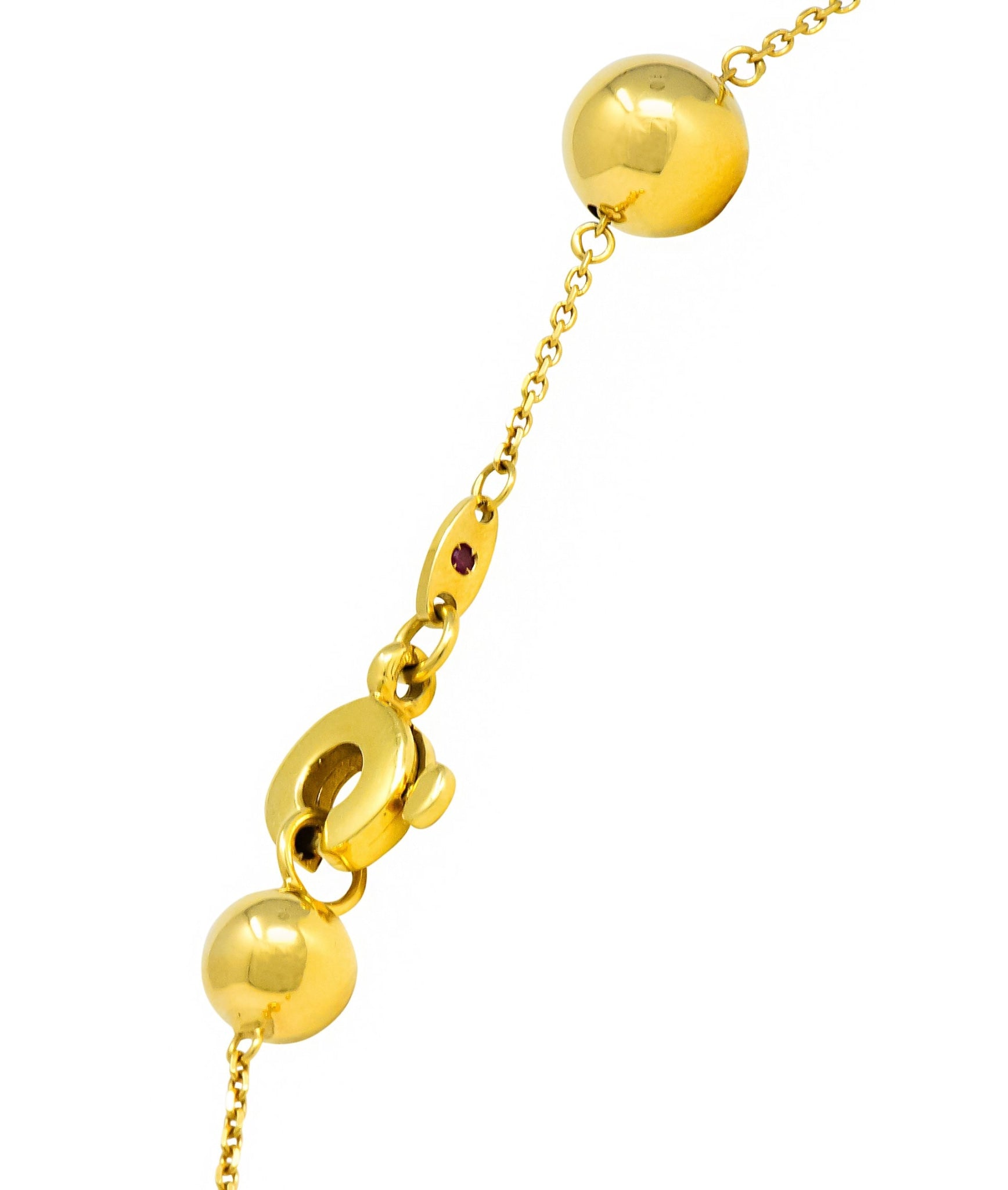 Roberto Coin 18 Karat Gold Pallini Ball Station Necklace Contemporary - Wilson's Estate Jewelry