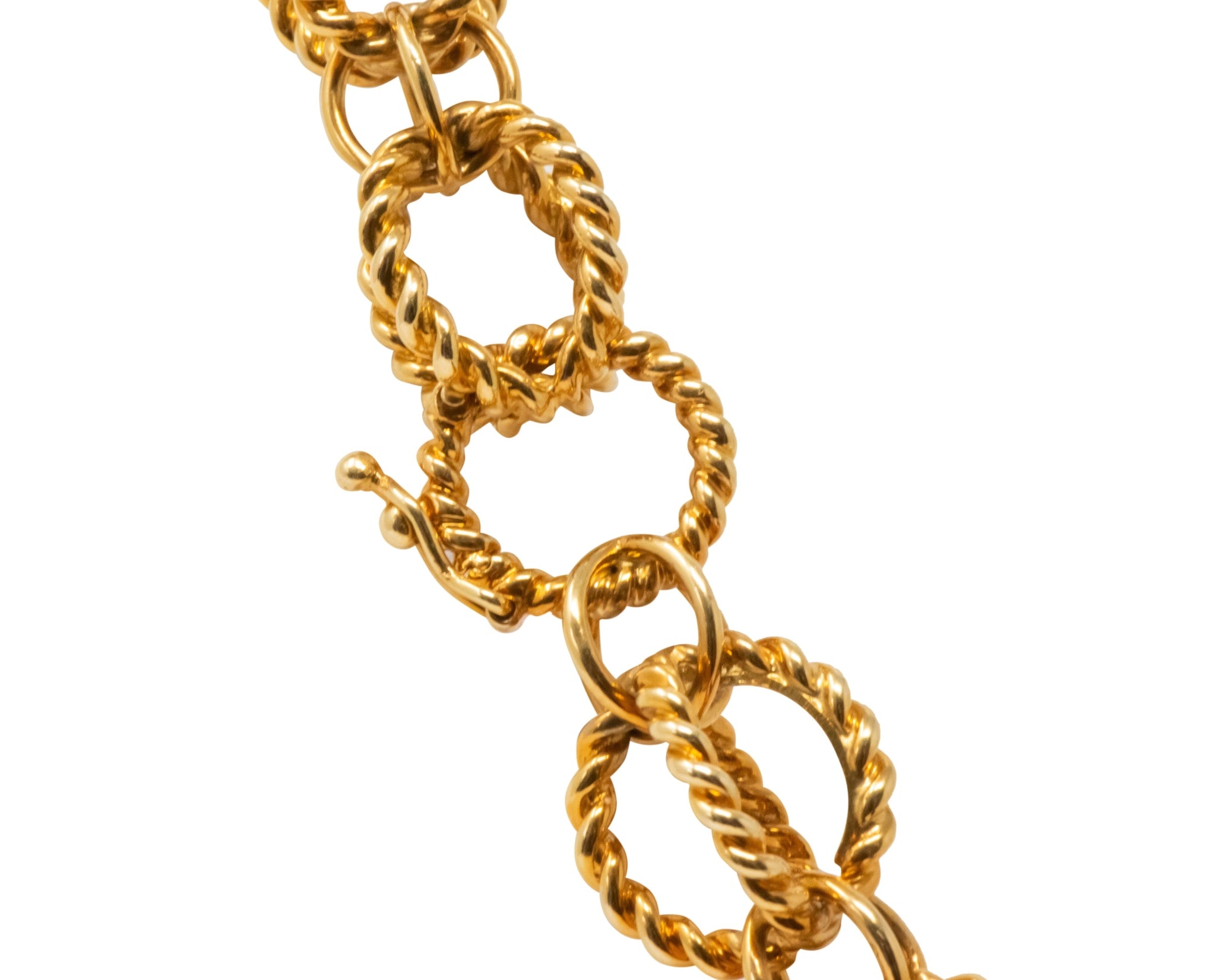 Schlumberger Tiffany & Co. 18 Karat Gold Circle Rope Necklace - Wilson's Estate Jewelry