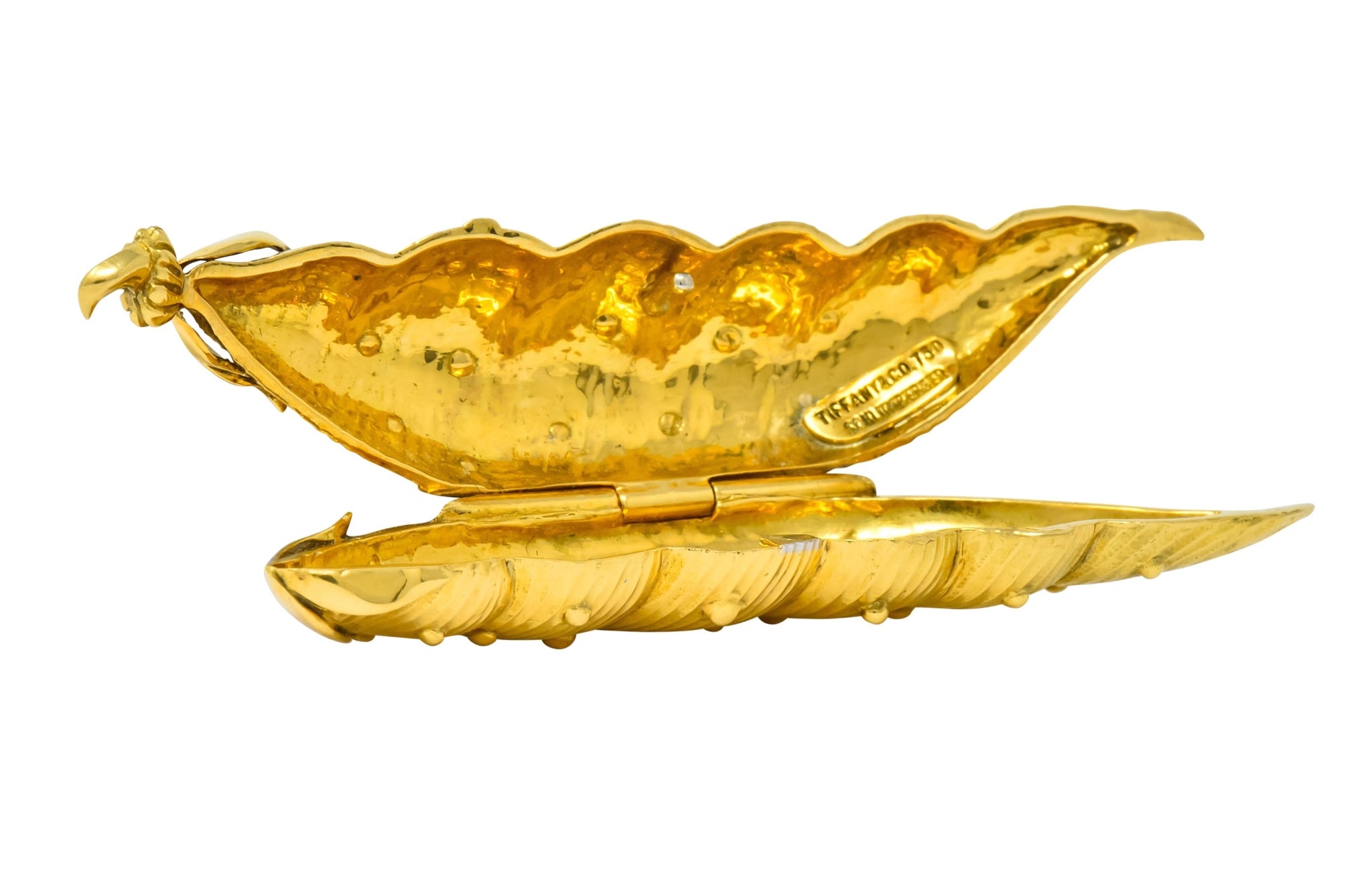 Schlumberger Tiffany & Co. 18 Karat Gold Pea Pod Pill Box Circa 1960 - Wilson's Estate Jewelry