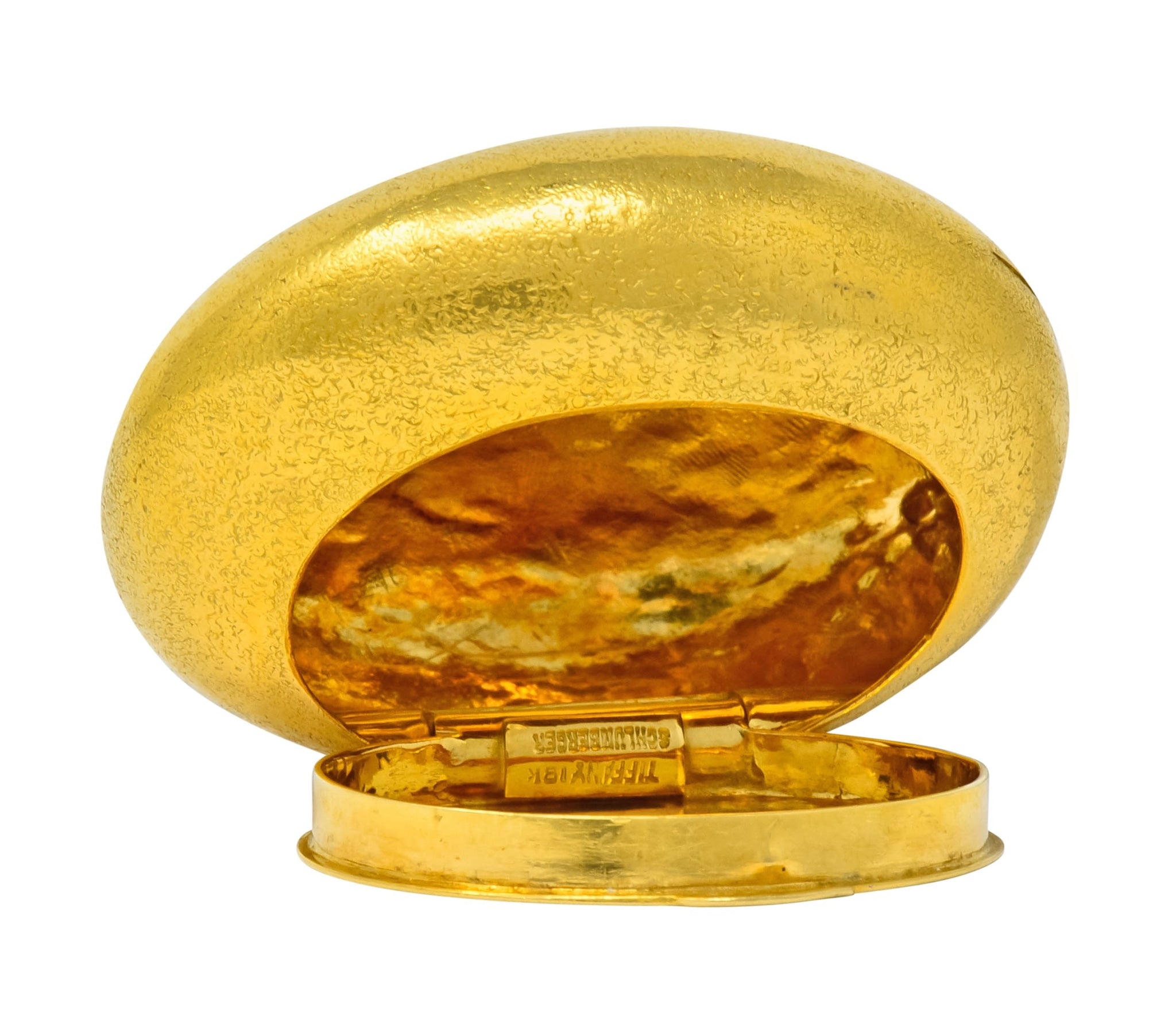 Schlumberger Tiffany & Co. 18 Karat Gold Pebble Pill Box Circa 1960 - Wilson's Estate Jewelry