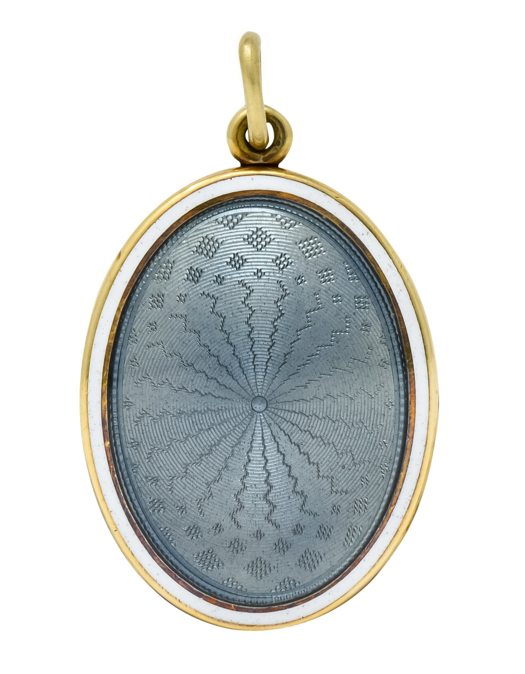 Sloan & Co. Art Nouveau Enamel 14 Karat Gold Locket Circa 1915 - Wilson's Estate Jewelry