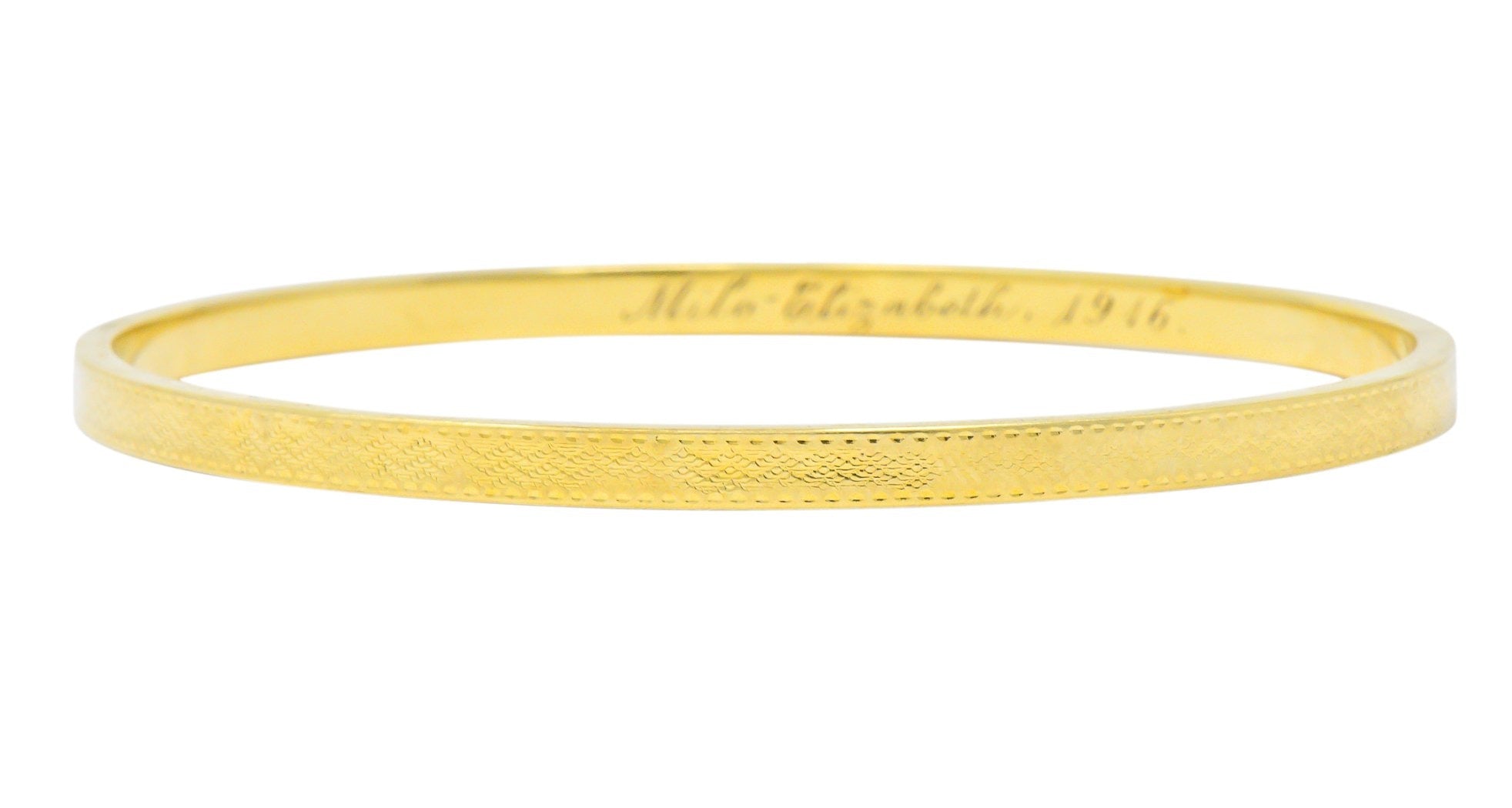 Sloan & Co. Edwardian 14 Karat Gold Bangle Bracelet - Wilson's Estate Jewelry