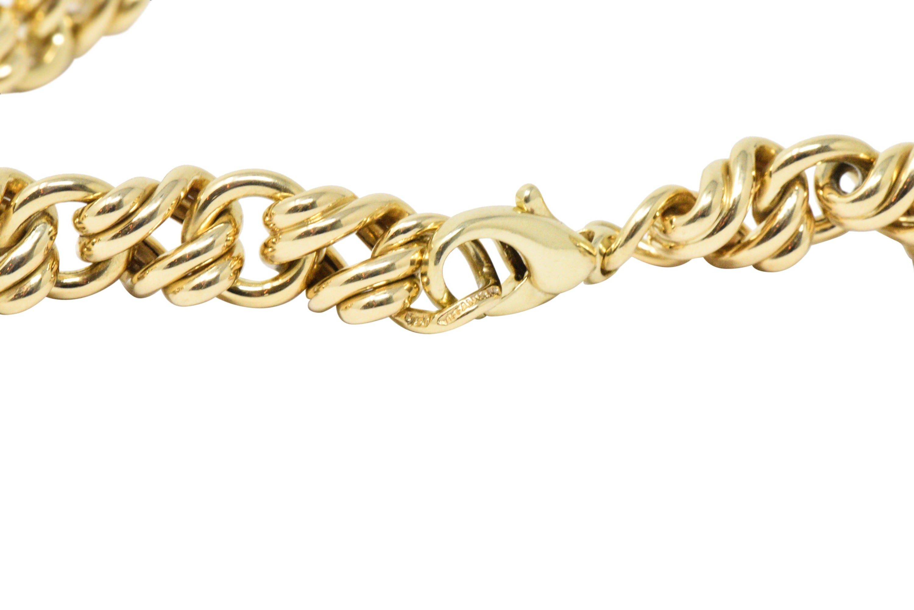 Sophisticated Tiffany & Co. 18 Karat Gold Twisted Link Collar Necklace Wilson's Estate Jewelry