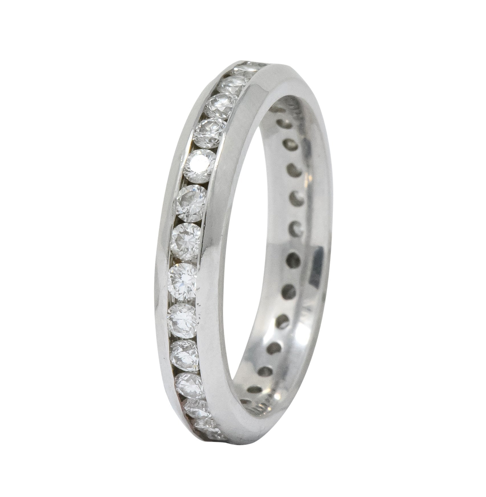 Tessler & Weiss Retro 0.60 CTW Diamond Platinum Eternity Band Stack Ring - Wilson's Estate Jewelry