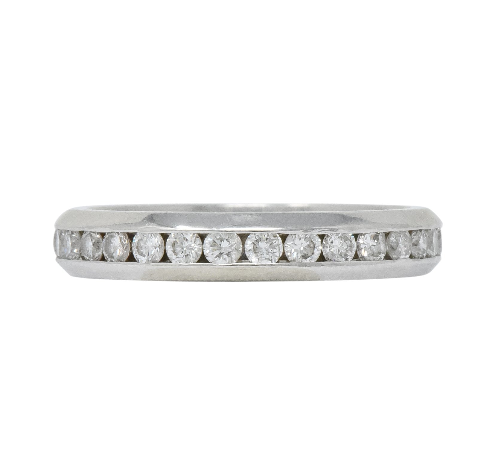 Tessler & Weiss Retro 0.60 CTW Diamond Platinum Eternity Band Stack Ring - Wilson's Estate Jewelry