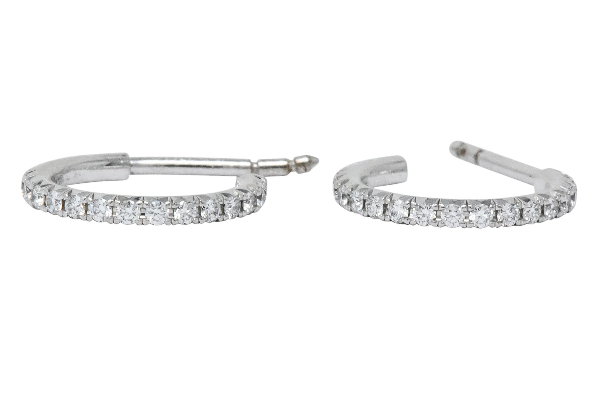 Tiffany & Co. 0.50 CTW Diamond 18 White Gold Hoop Earrings - Wilson's Estate Jewelry