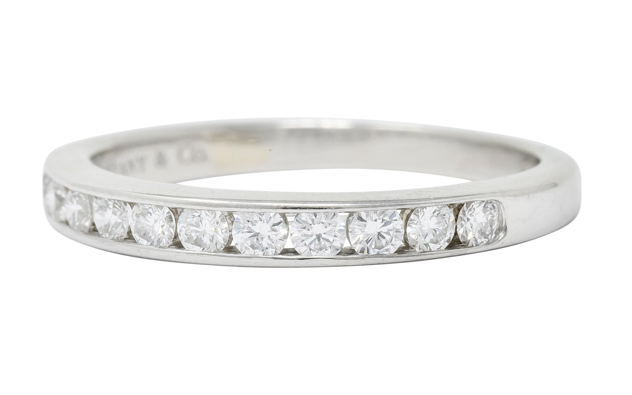 Tiffany & Co. 0.55 CTW Diamond Platinum Anniversary Channel Band Ring - Wilson's Estate Jewelry