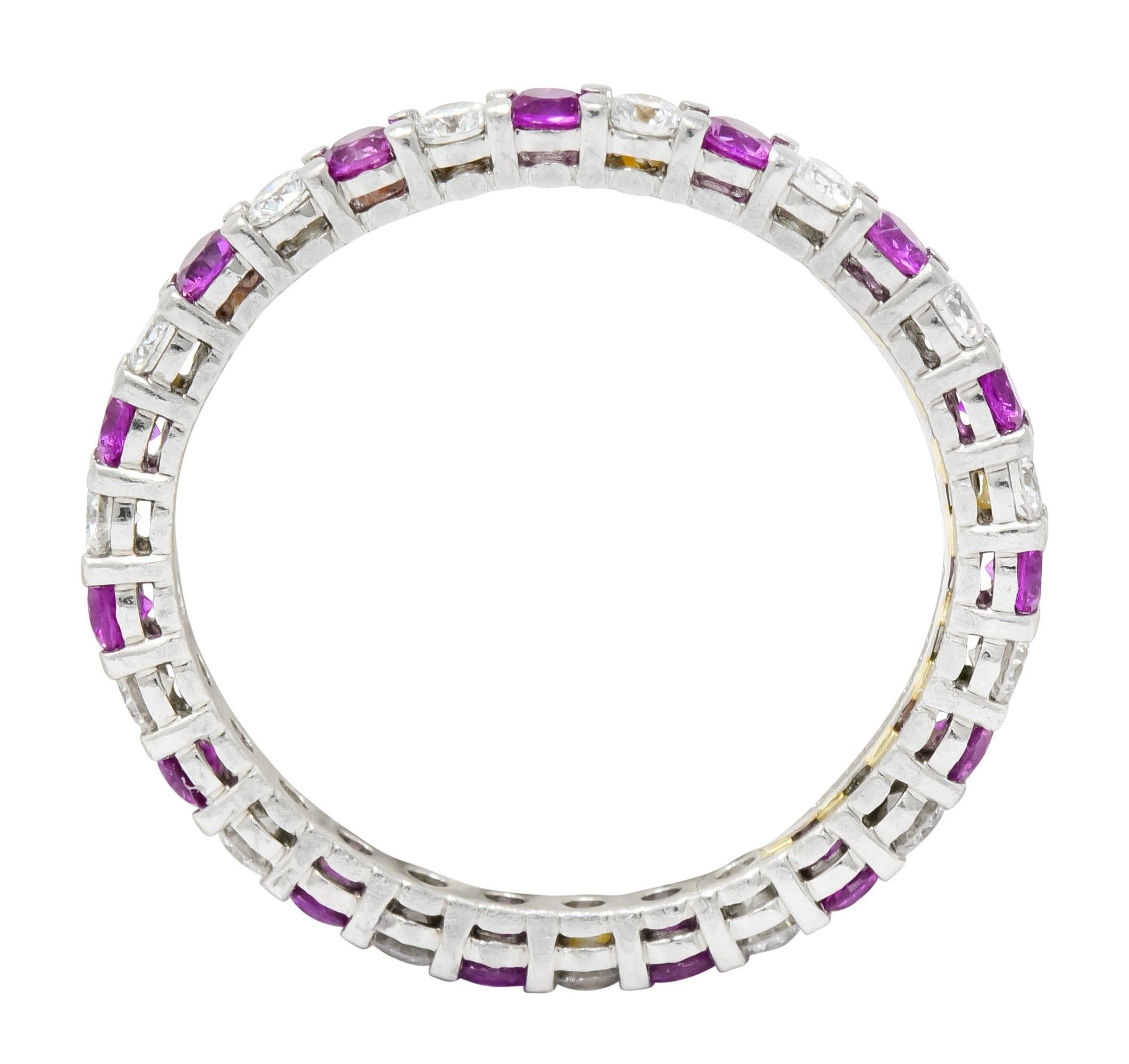 Tiffany & Co. 1.05 CTW Diamond Pink Sapphire Platinum Eternity Band - Wilson's Estate Jewelry