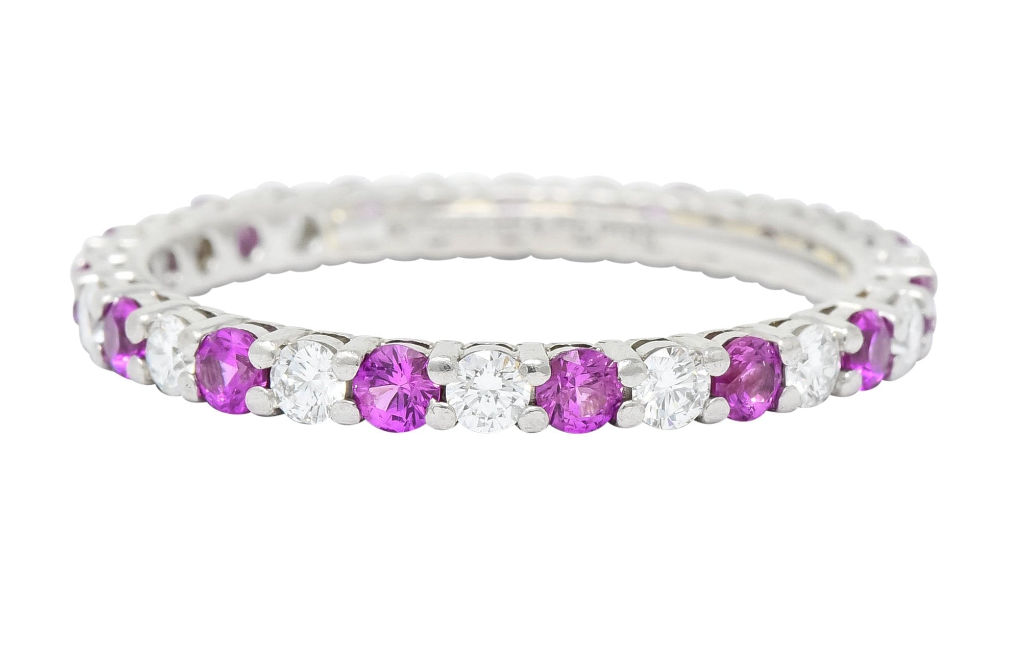 Tiffany & Co. 1.05 CTW Diamond Pink Sapphire Platinum Eternity Band - Wilson's Estate Jewelry