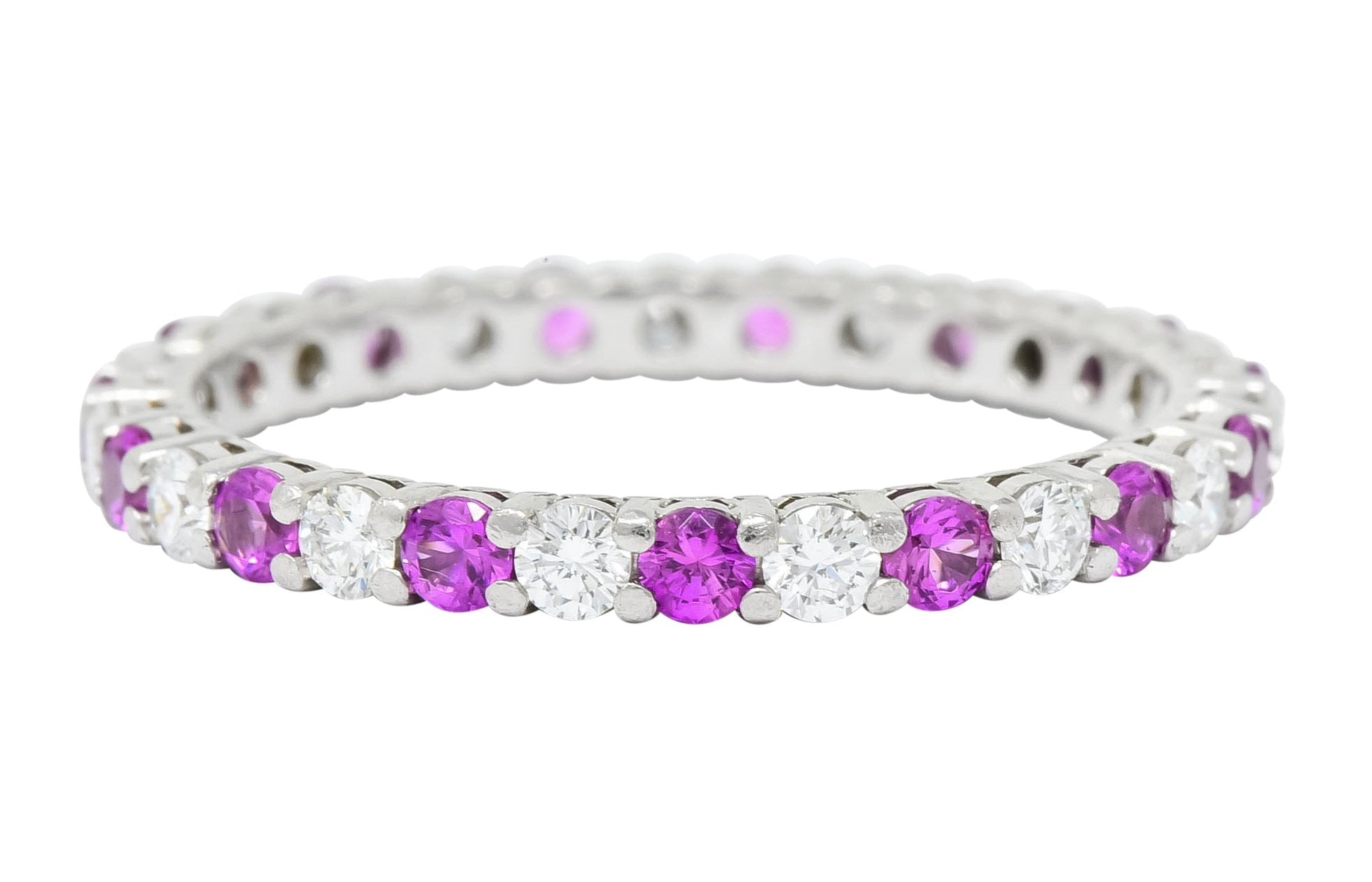 Tiffany & Co. 1.05 CTW Diamond Pink Sapphire Platinum Eternity Band - Wilson's Estate Jewelry