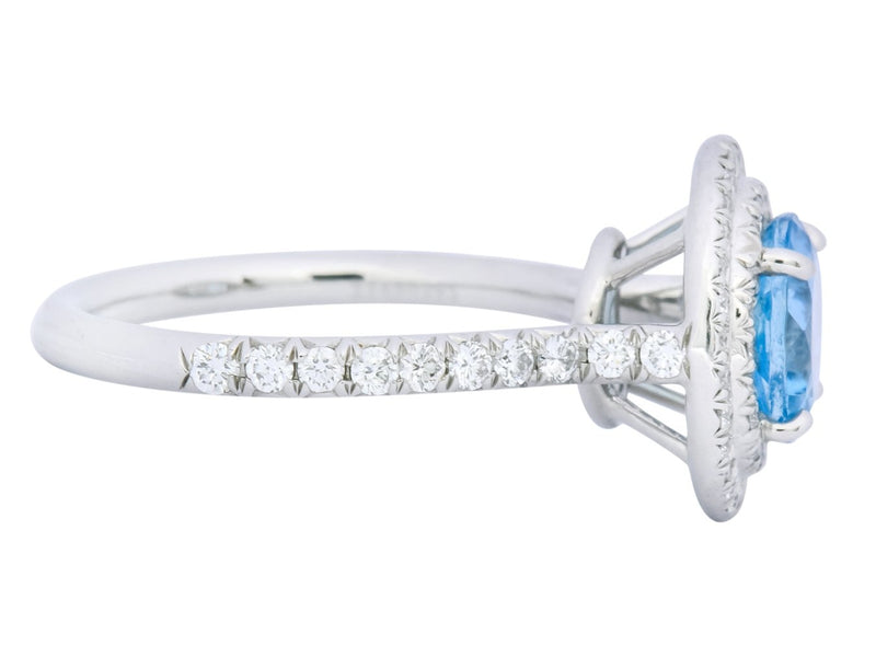 Tiffany Soleste Pendant in Platinum with An Aquamarine