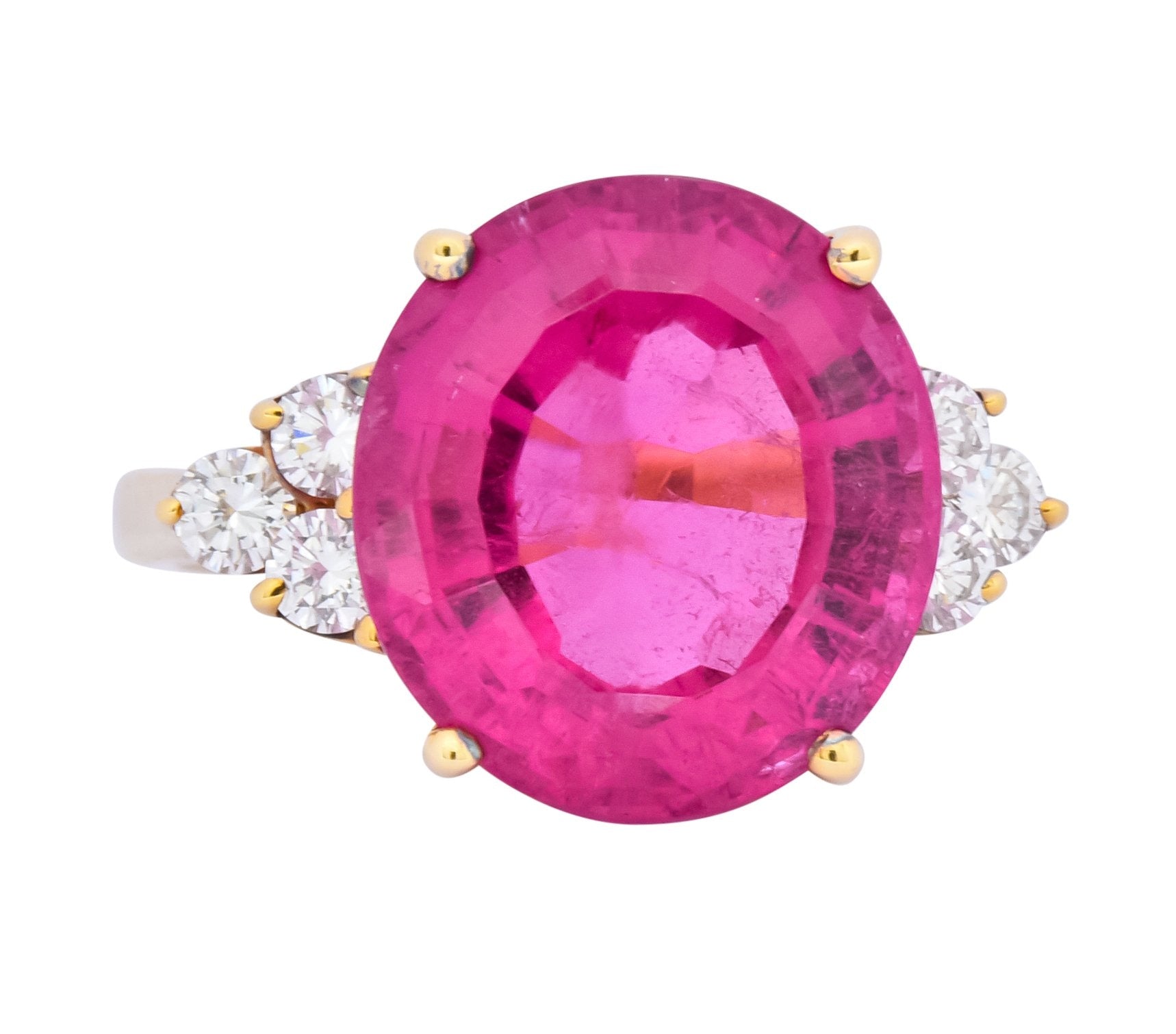 Tiffany & Co. 11.09 CTW Pink Tourmaline Diamond 18 Karat Gold Cocktail Ring - Wilson's Estate Jewelry