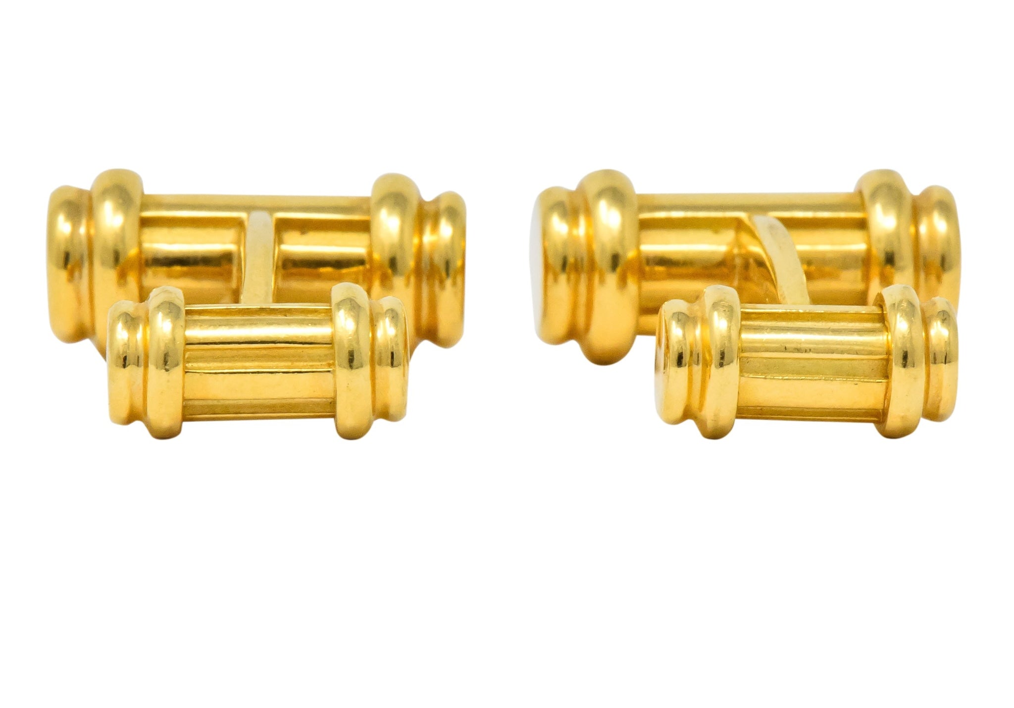 Tiffany & Co. 18 Karat Yellow Gold Atlas Cufflinks Circa 1990's - Wilson's Estate Jewelry