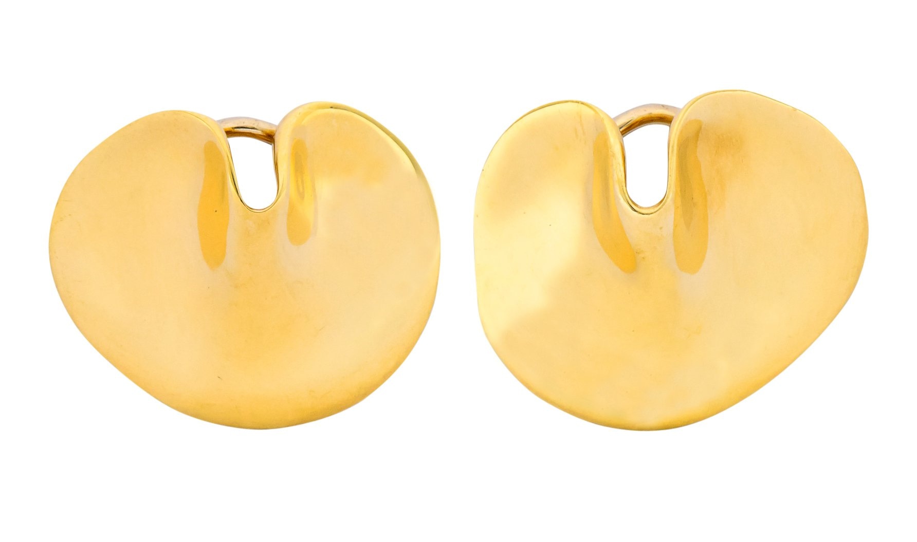 Tiffany & Co. Angela Cummings 18 Karat Gold Lily Pad Ear-Clip Earrings - Wilson's Estate Jewelry