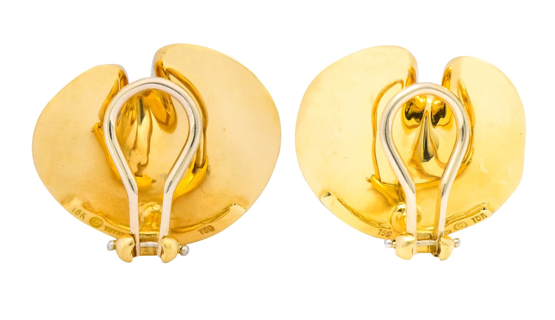 Tiffany & Co. Angela Cummings 18 Karat Gold Lily Pad Ear-Clip Earrings - Wilson's Estate Jewelry