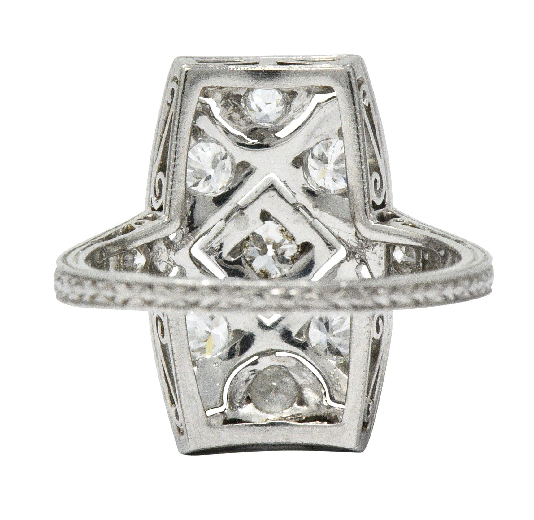 Tiffany & Co. Art Deco 0.40 CTW Diamond Platinum Dinner Ring - Wilson's Estate Jewelry