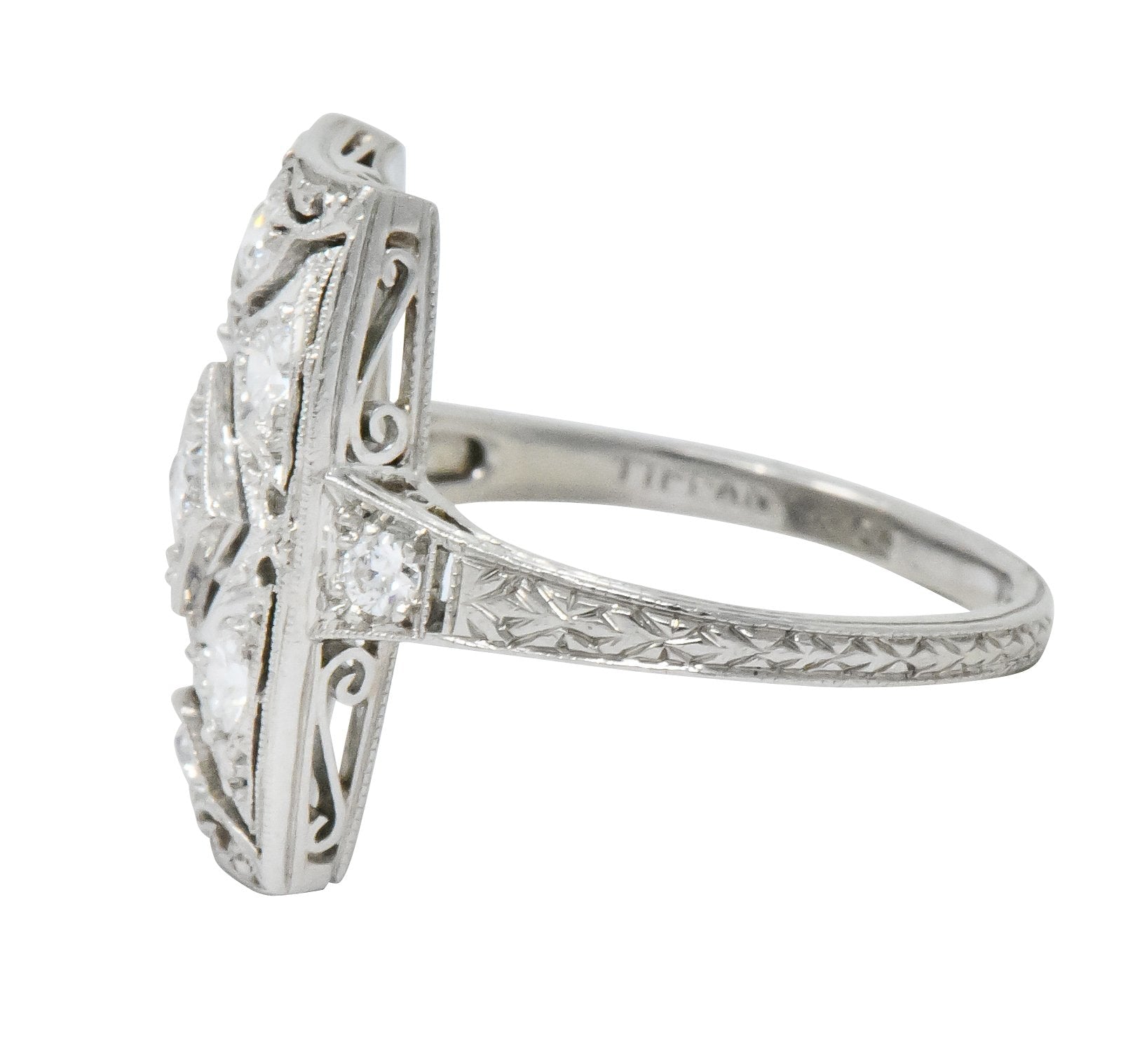 Tiffany & Co. Art Deco 0.40 CTW Diamond Platinum Dinner Ring - Wilson's Estate Jewelry