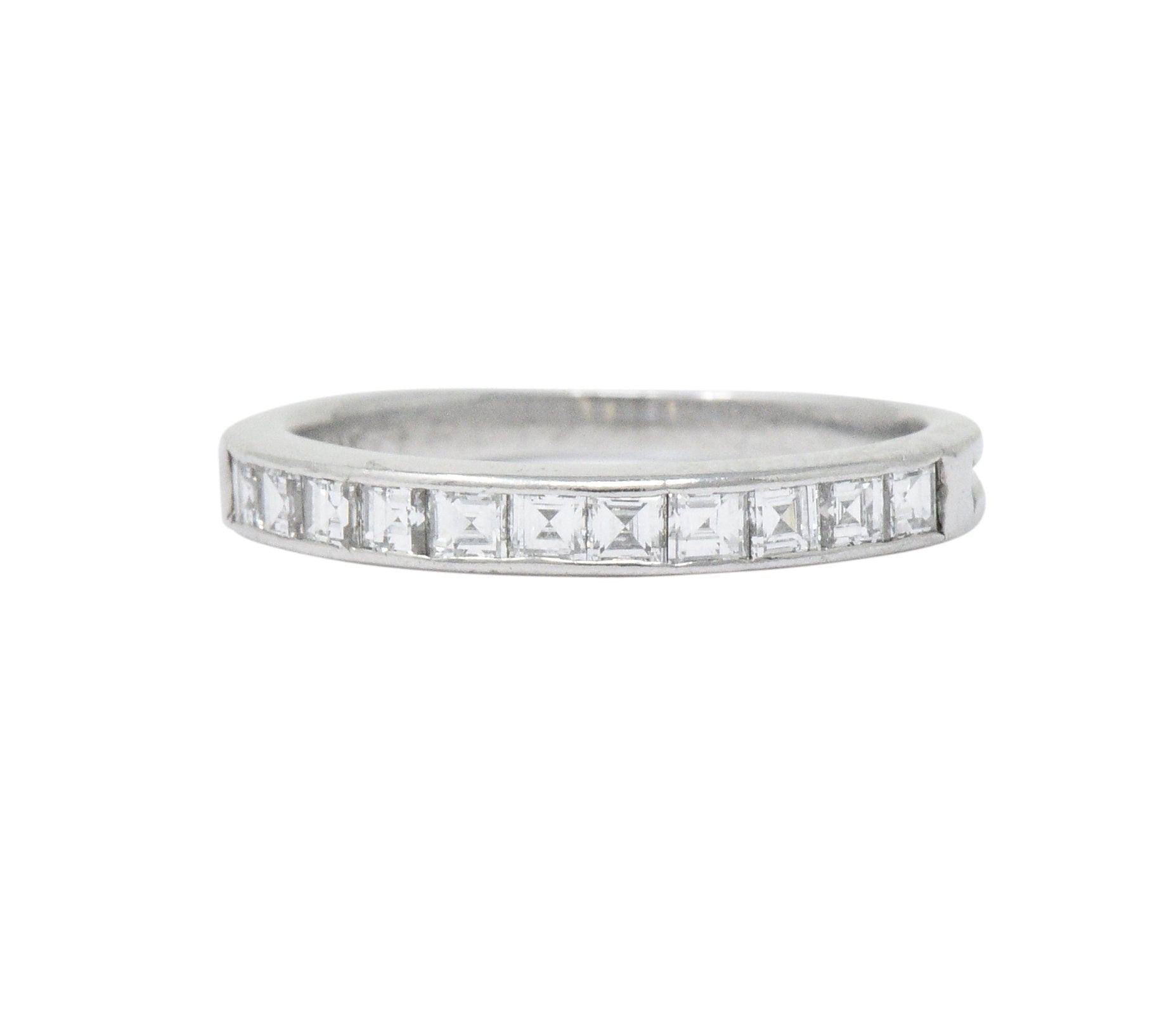 Tiffany & Co. Art Deco 0.55 CTW Diamond Platinum Stackable Band Ring Wilson's Estate Jewelry