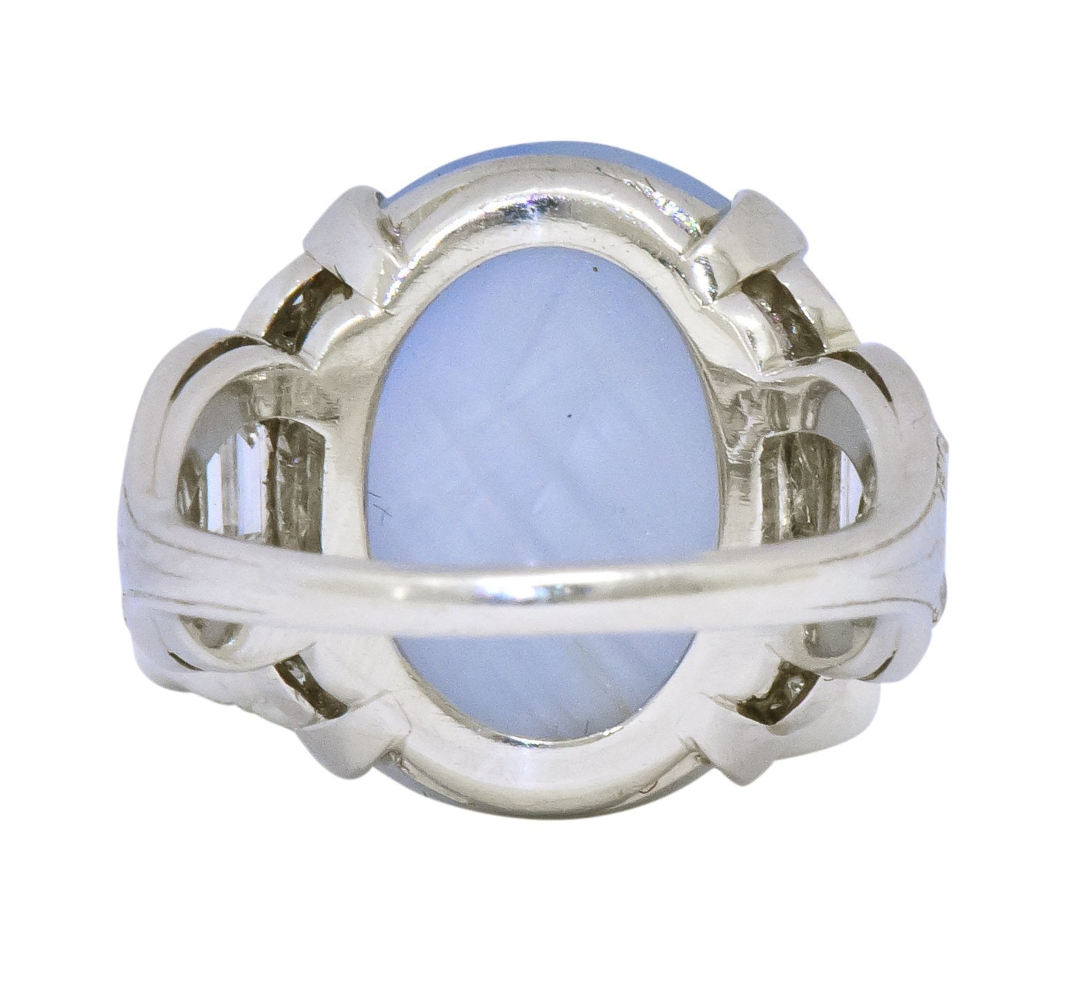 Tiffany & Co. Art Deco 21.00 CTW Star Sapphire Diamond Platinum Cocktail Ring - Wilson's Estate Jewelry