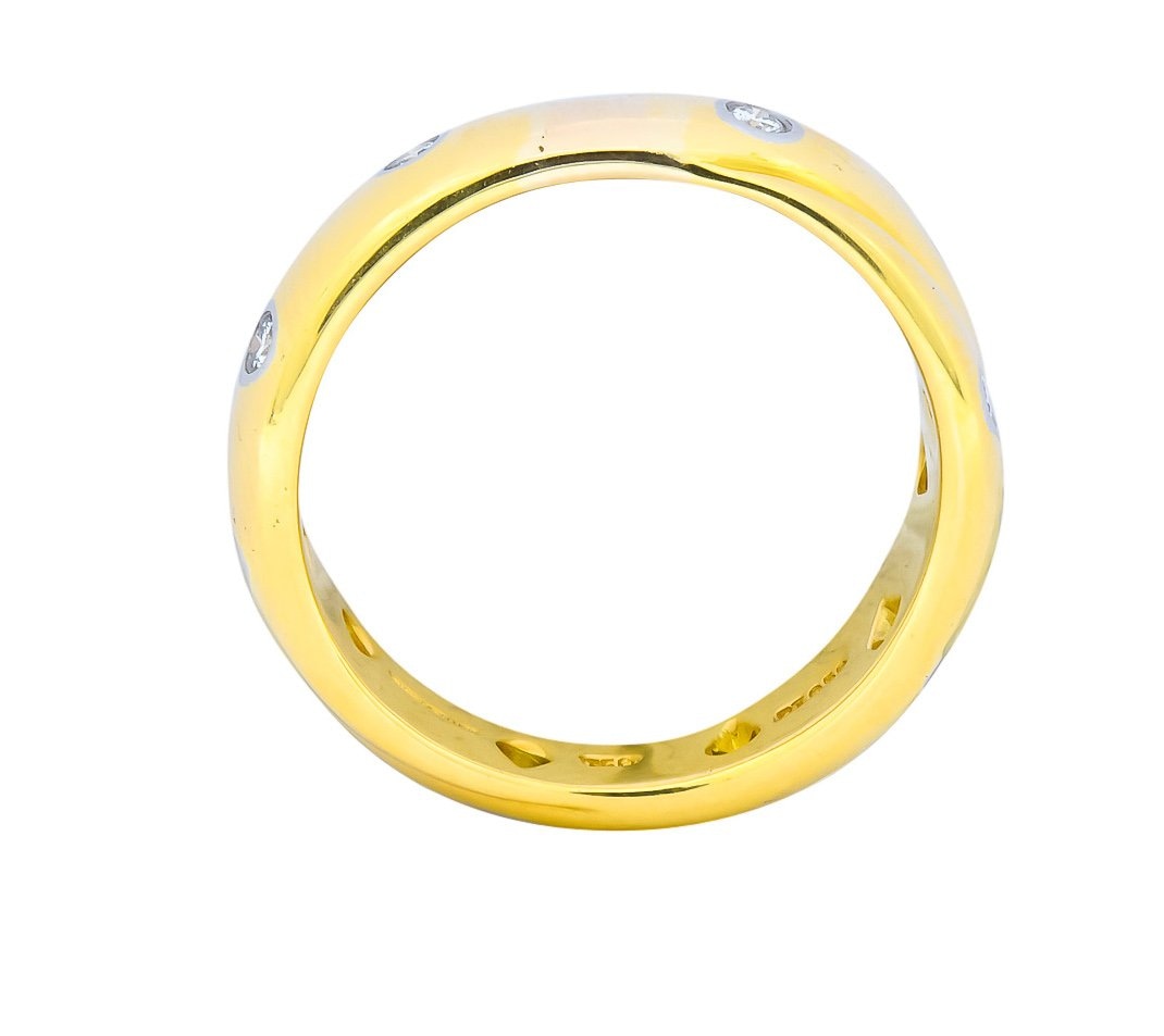 Tiffany & Co. Diamond 18 Karat Yellow Gold Platinum Etoile Band Ring - Wilson's Estate Jewelry