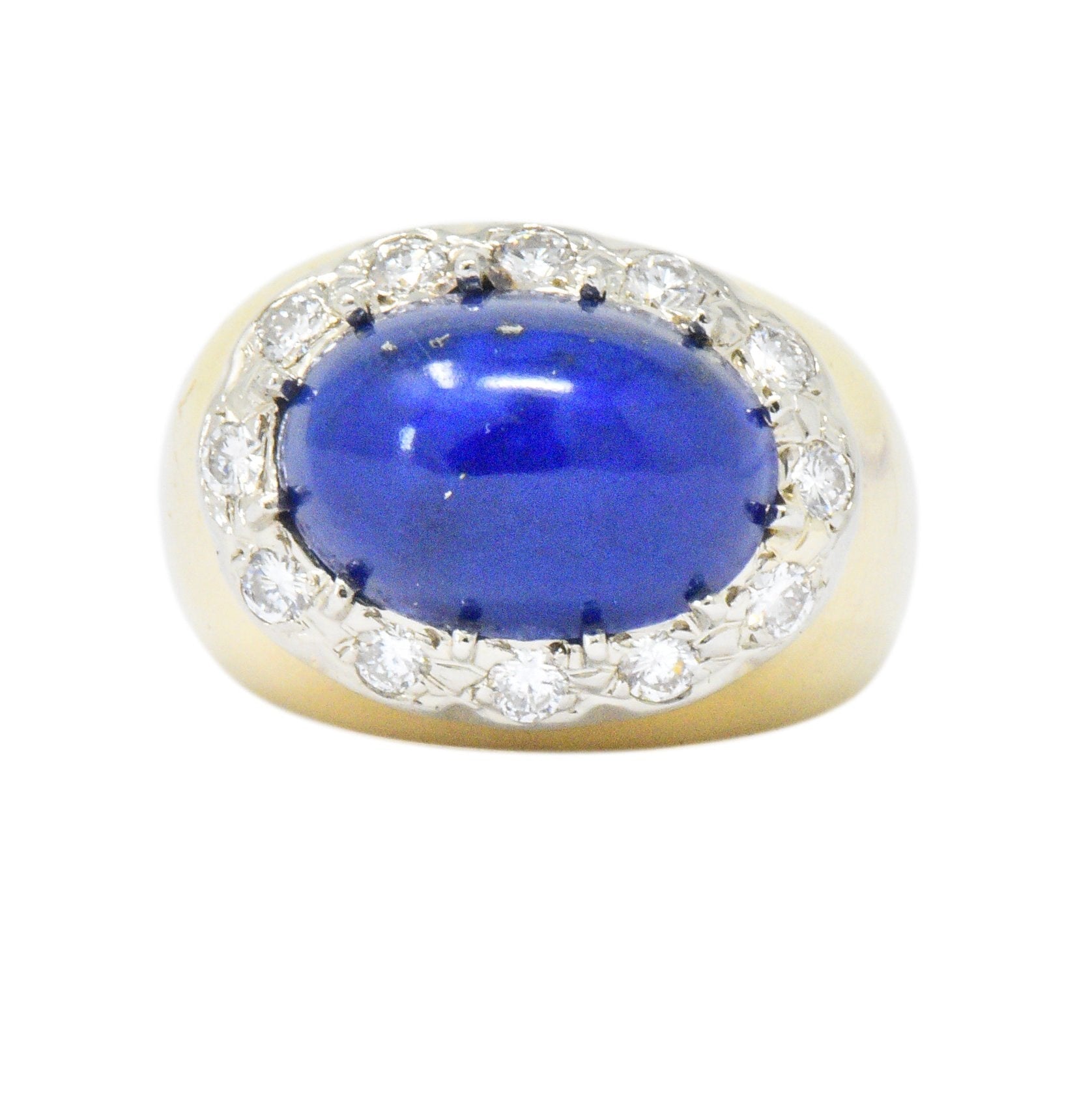 Tiffany & Co. Diamond Lapis Lazuli 18 Karat Gold Cocktail Ring Wilson's Estate Jewelry