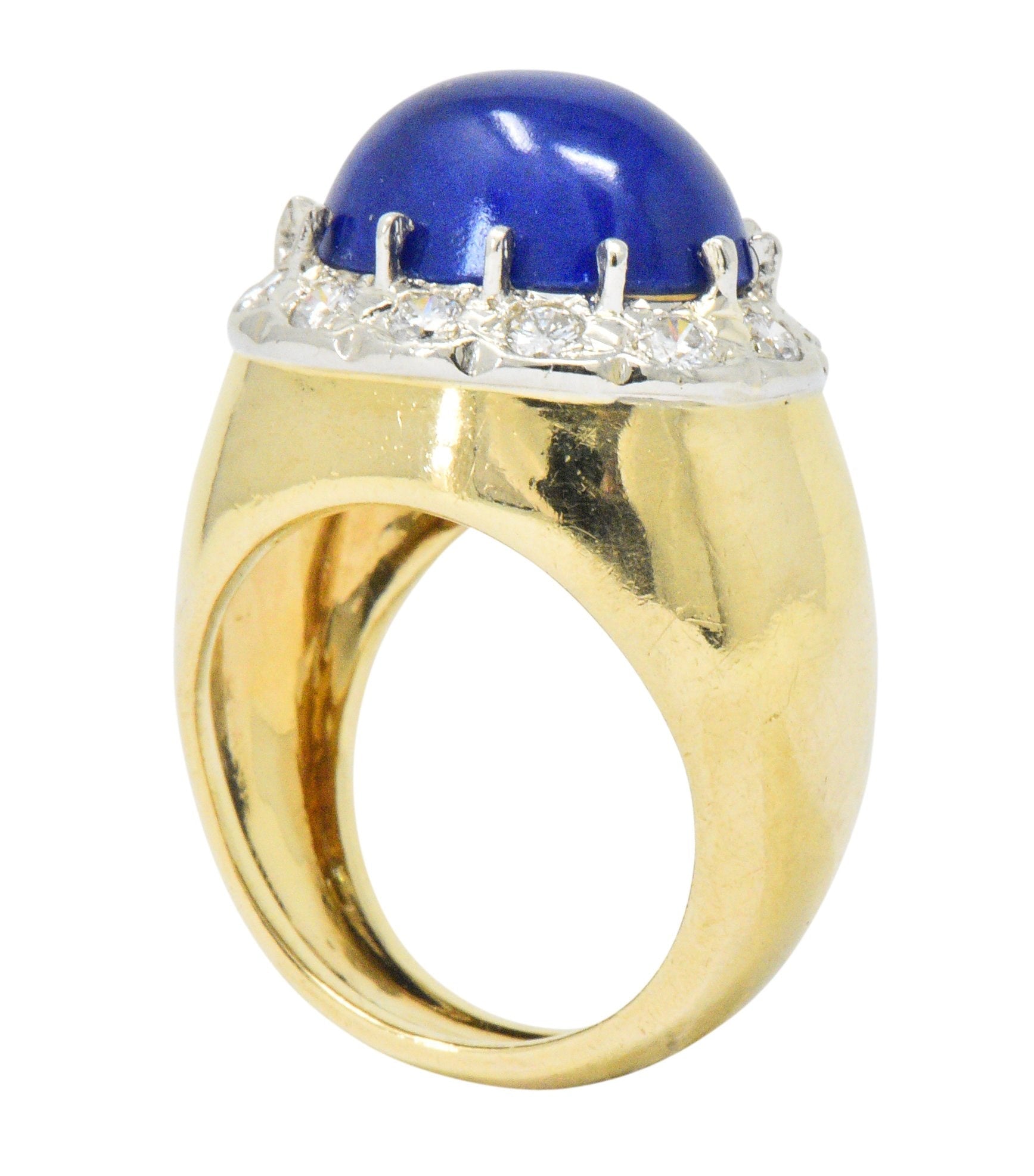 Tiffany & Co. Diamond Lapis Lazuli 18 Karat Gold Cocktail Ring Wilson's Estate Jewelry