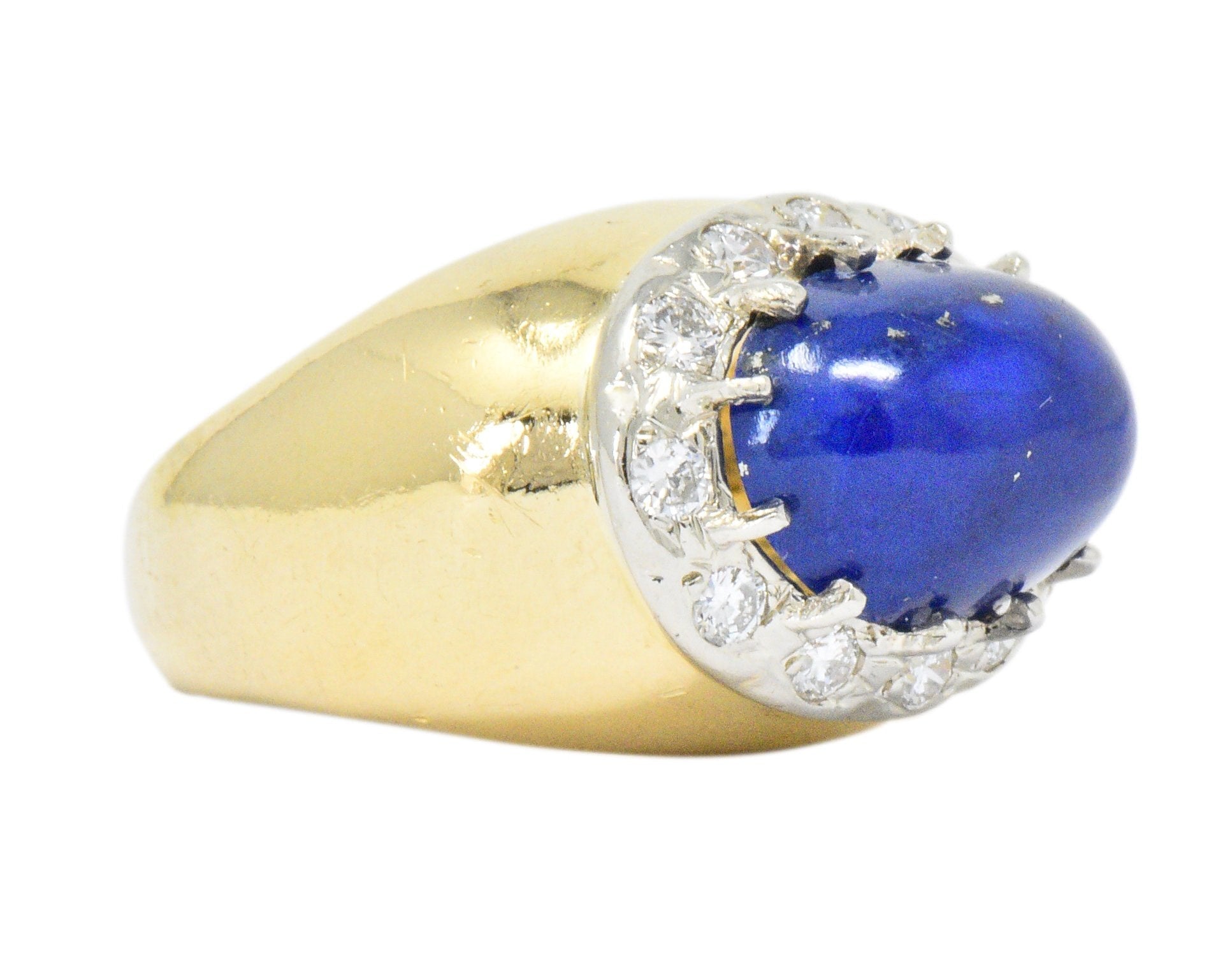 Tiffany & Co. Diamond Lapis Lazuli 18 Karat Gold Cocktail Ring Wilson's Estate Jewelry