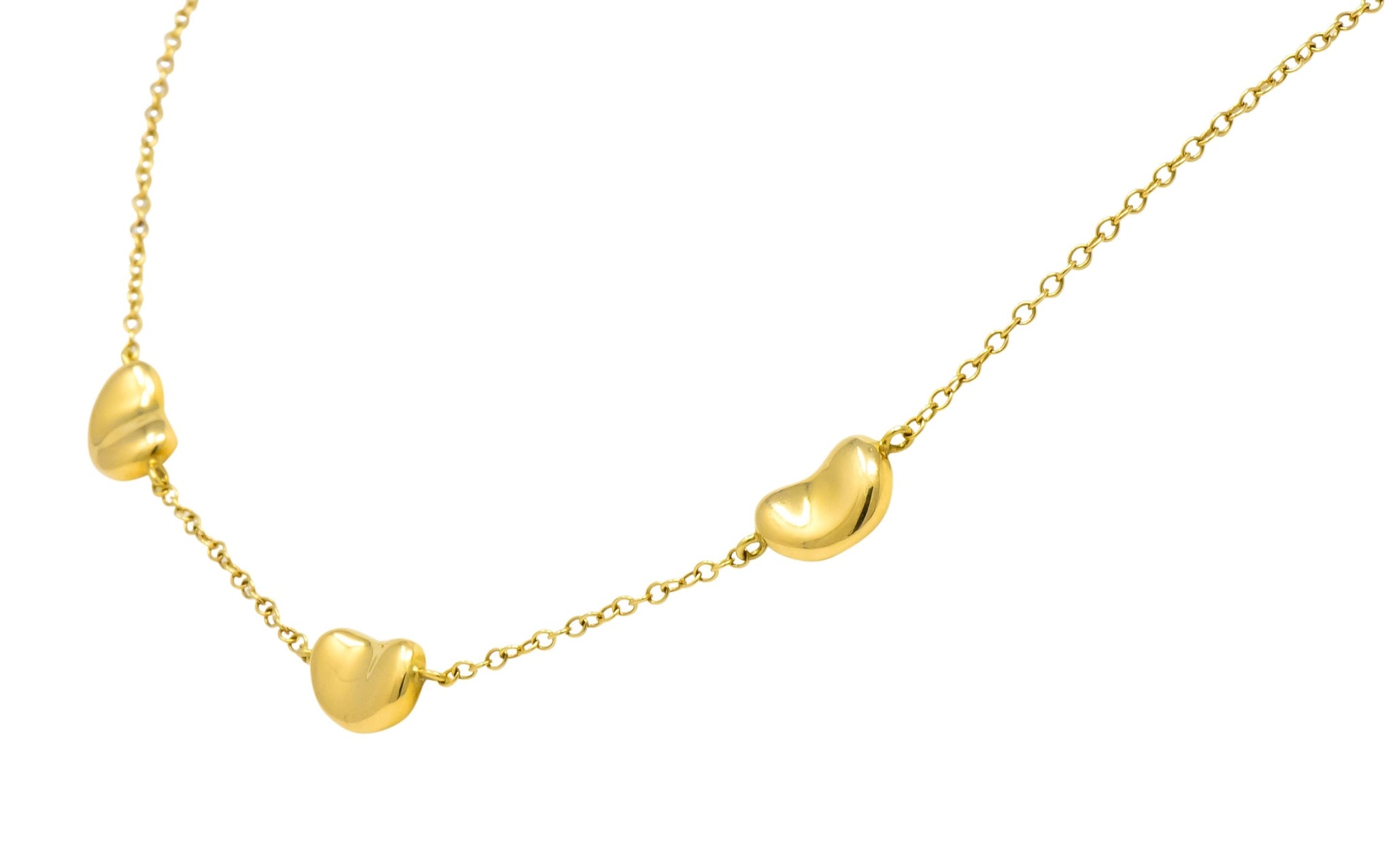 Tiffany & Co. Elsa Peretti Bean Design 18 Karat Gold Necklace - Wilson's Estate Jewelry