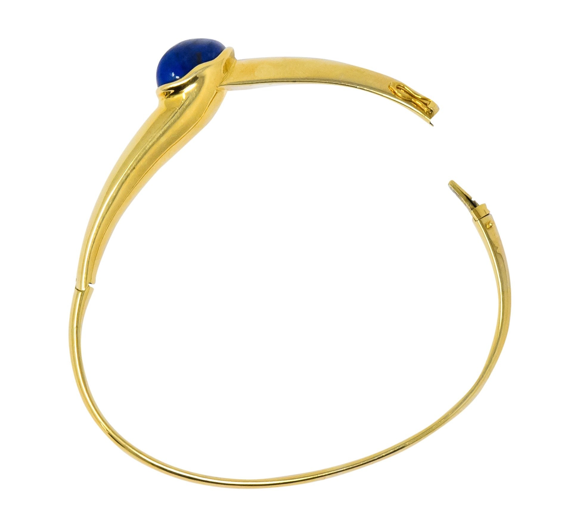 Tiffany & Co. Elsa Peretti Lapis Lazuli 18 Karat Gold Bangle Bracelet - Wilson's Estate Jewelry