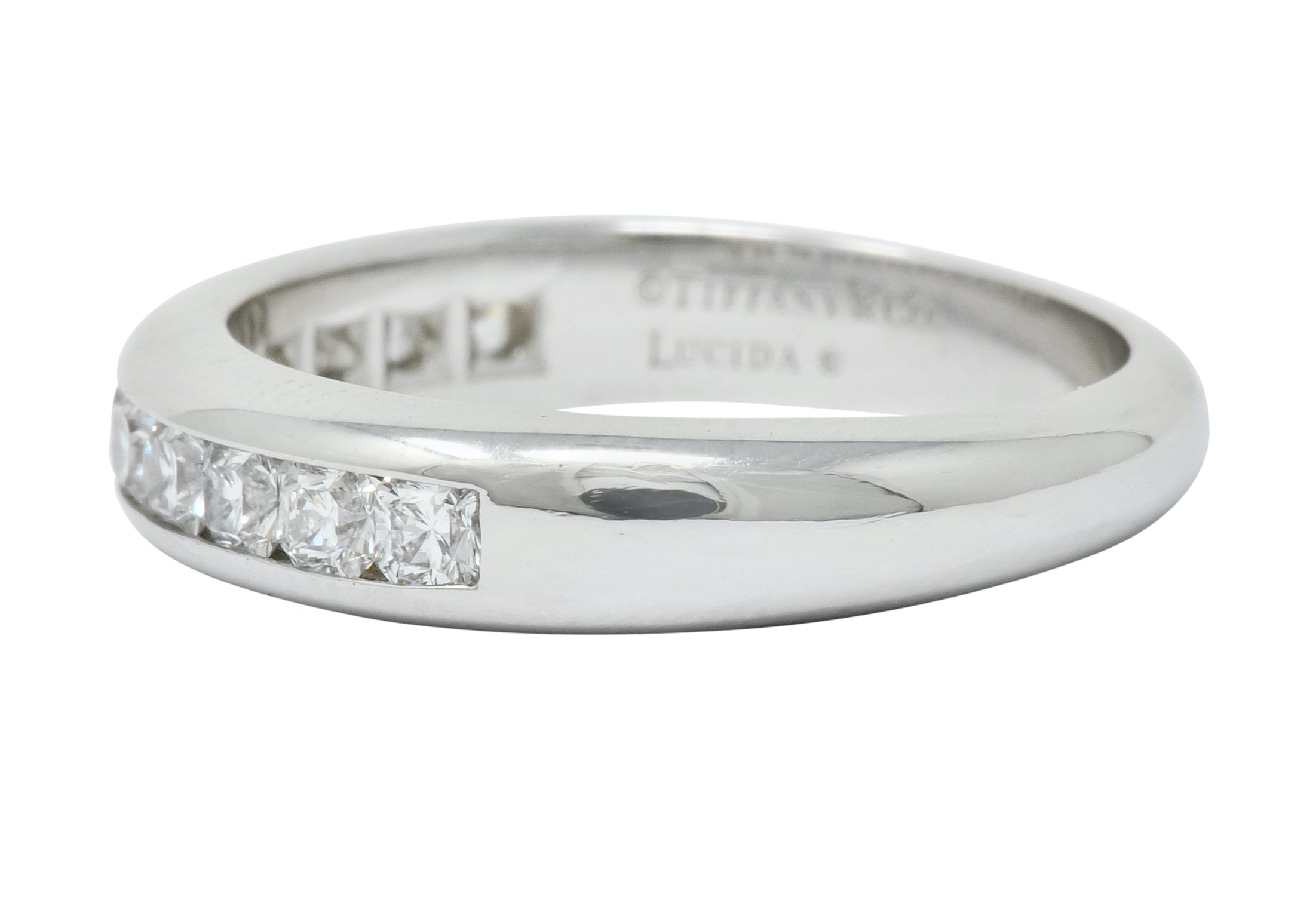 Tiffany & Co. Lucida Diamond Platinum Anniversary Stacking Band Ring - Wilson's Estate Jewelry