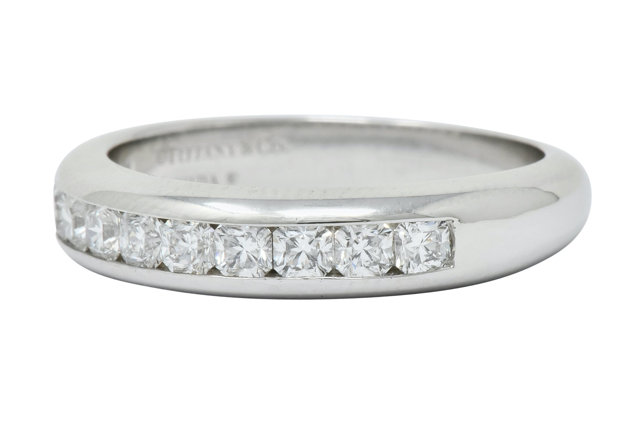 Tiffany & Co. Lucida Diamond Platinum Anniversary Stacking Band Ring ...