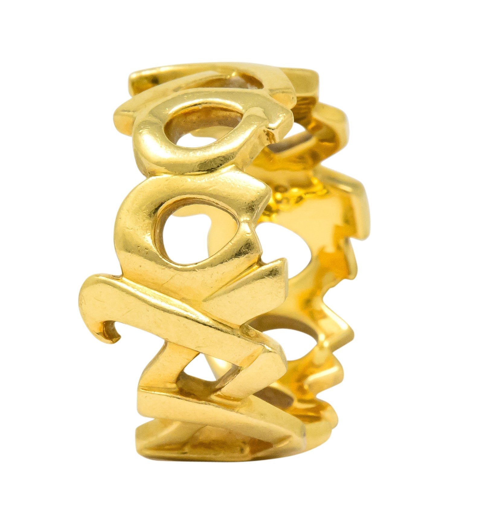 Tiffany & Co. Paloma Picasso 1984 18 Karat Gold Graffiti Love And Kisses Band Ring - Wilson's Estate Jewelry