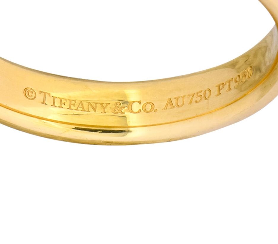 Tiffany & Co. Platinum 18 Karat Gold Two-Tone Wedding Band Unisex Stacking Ring - Wilson's Estate Jewelry