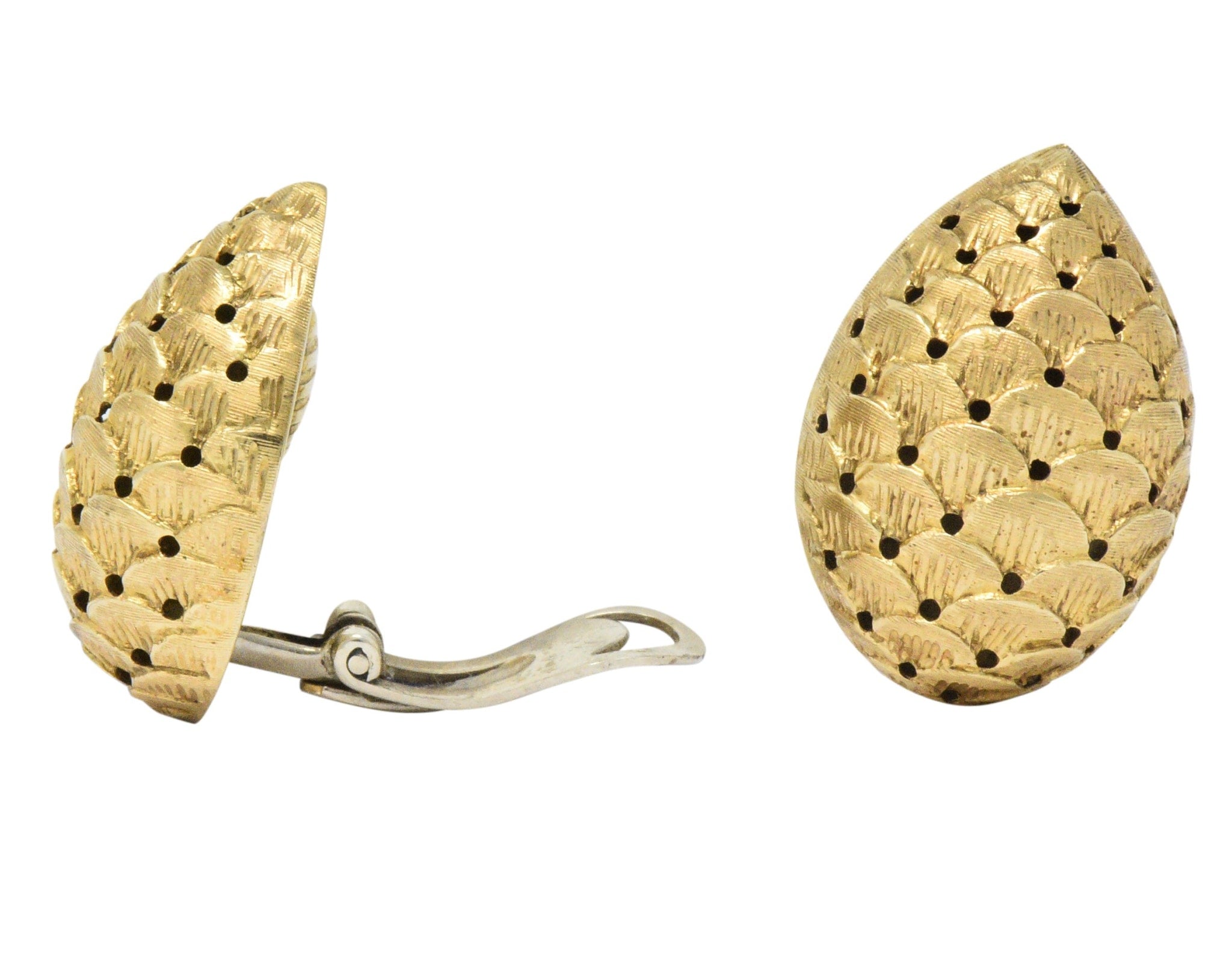 Tiffany & Co. Retro 14 Karat Gold Bold Ear-Clips Earrings Wilson's Estate Jewelry