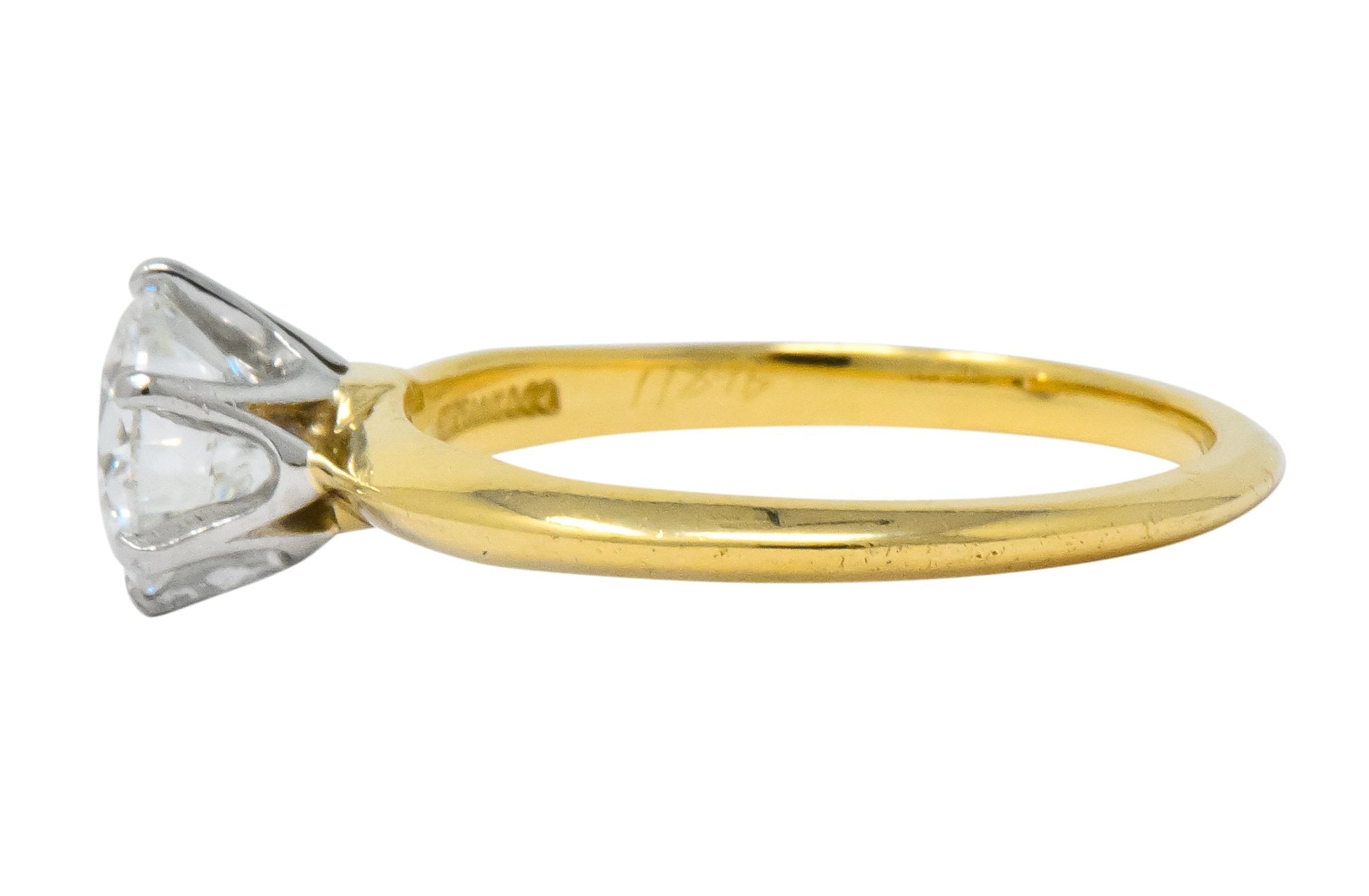 Tiffany & Co. Retro 1950's 1.08 CTW Diamond 18 Karat Gold Platinum Solitaire Engagement Ring GIA - Wilson's Estate Jewelry