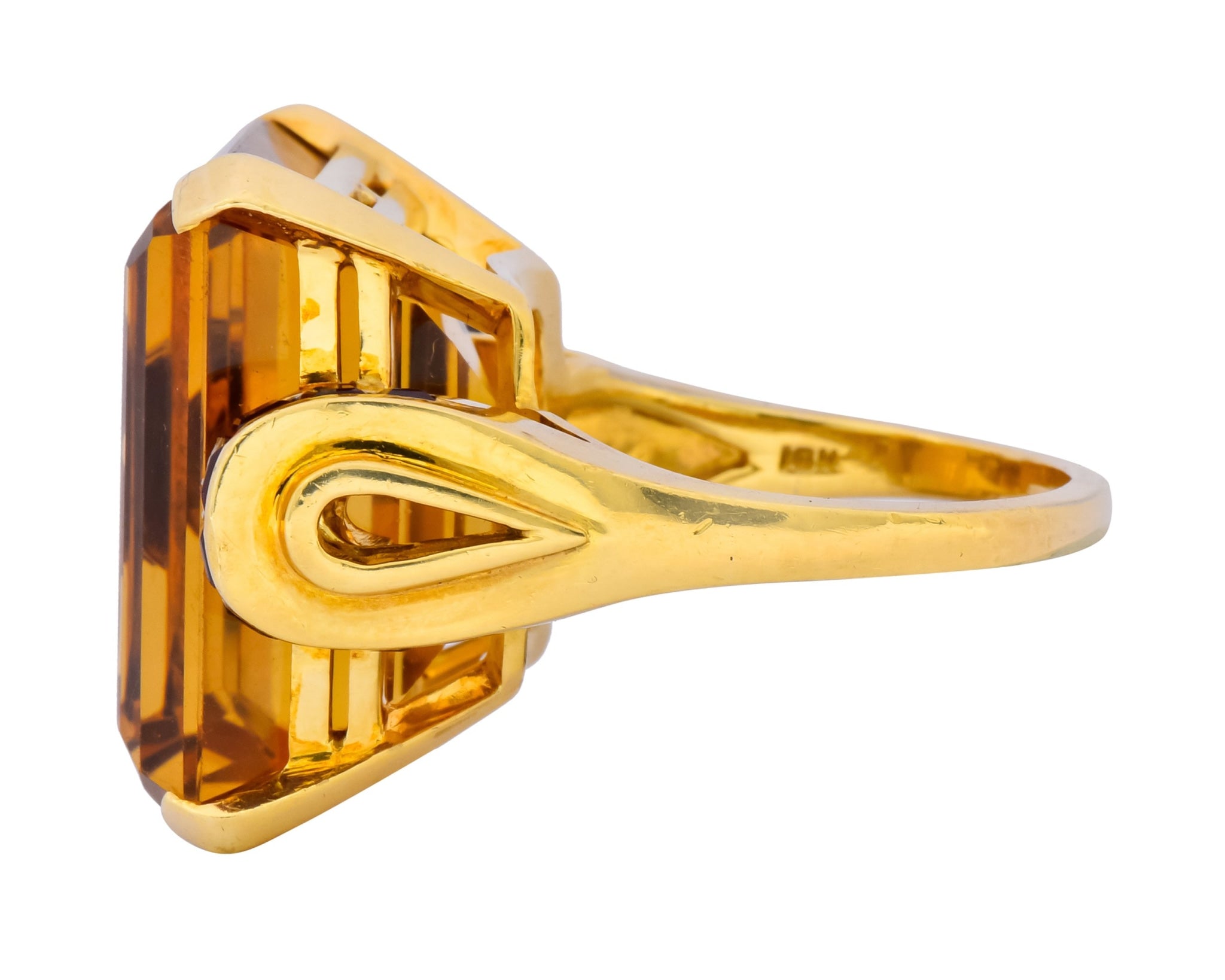 Tiffany & Co. Retro 24.54 CTW Citrine Ruby Cocktail Ring Circa 1950 - Wilson's Estate Jewelry