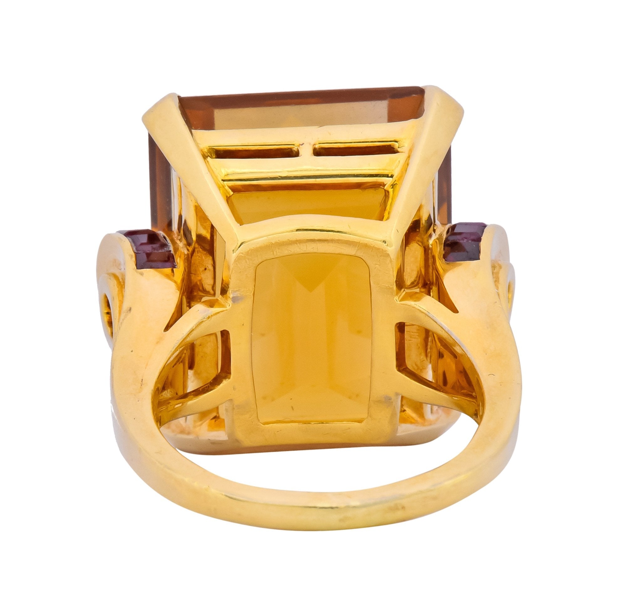 Tiffany & Co. Retro 24.54 CTW Citrine Ruby Cocktail Ring Circa 1950 - Wilson's Estate Jewelry